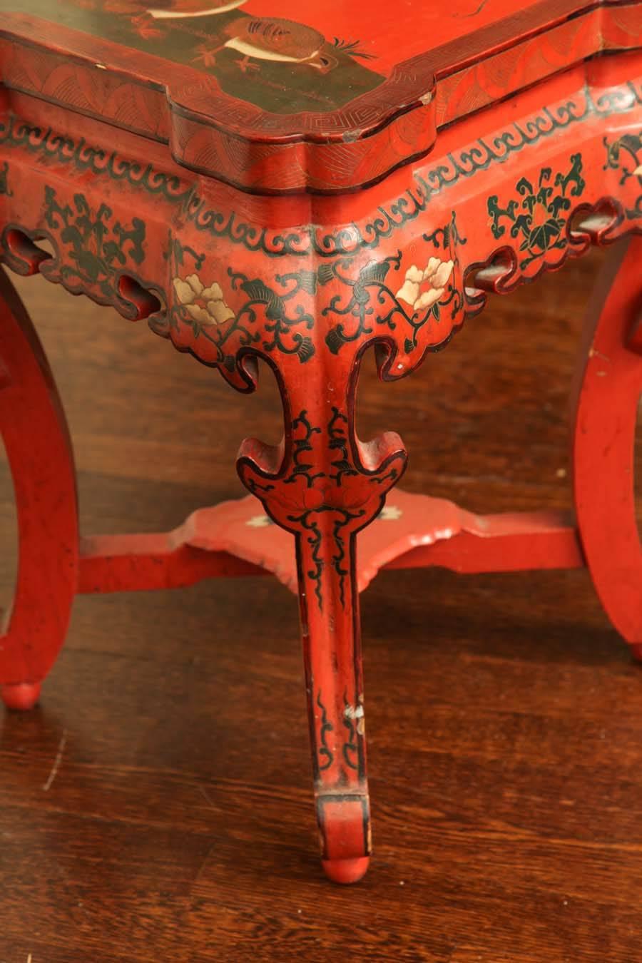 Chinese Red Lacquer Stand 4