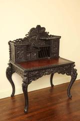 19th Century Japanese Export Hardwood Dragon Desk