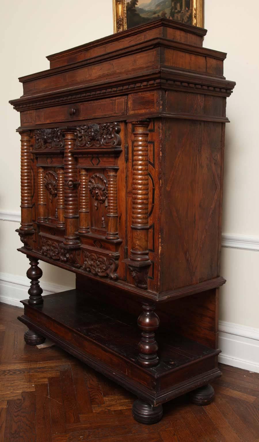 European 19th Century Baroque Revival Walnut Cabinet