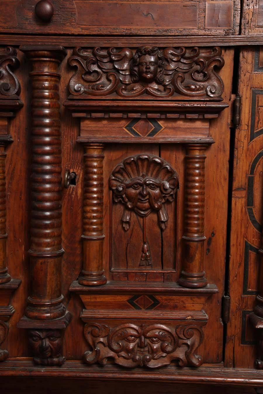 19th Century Baroque Revival Walnut Cabinet 1