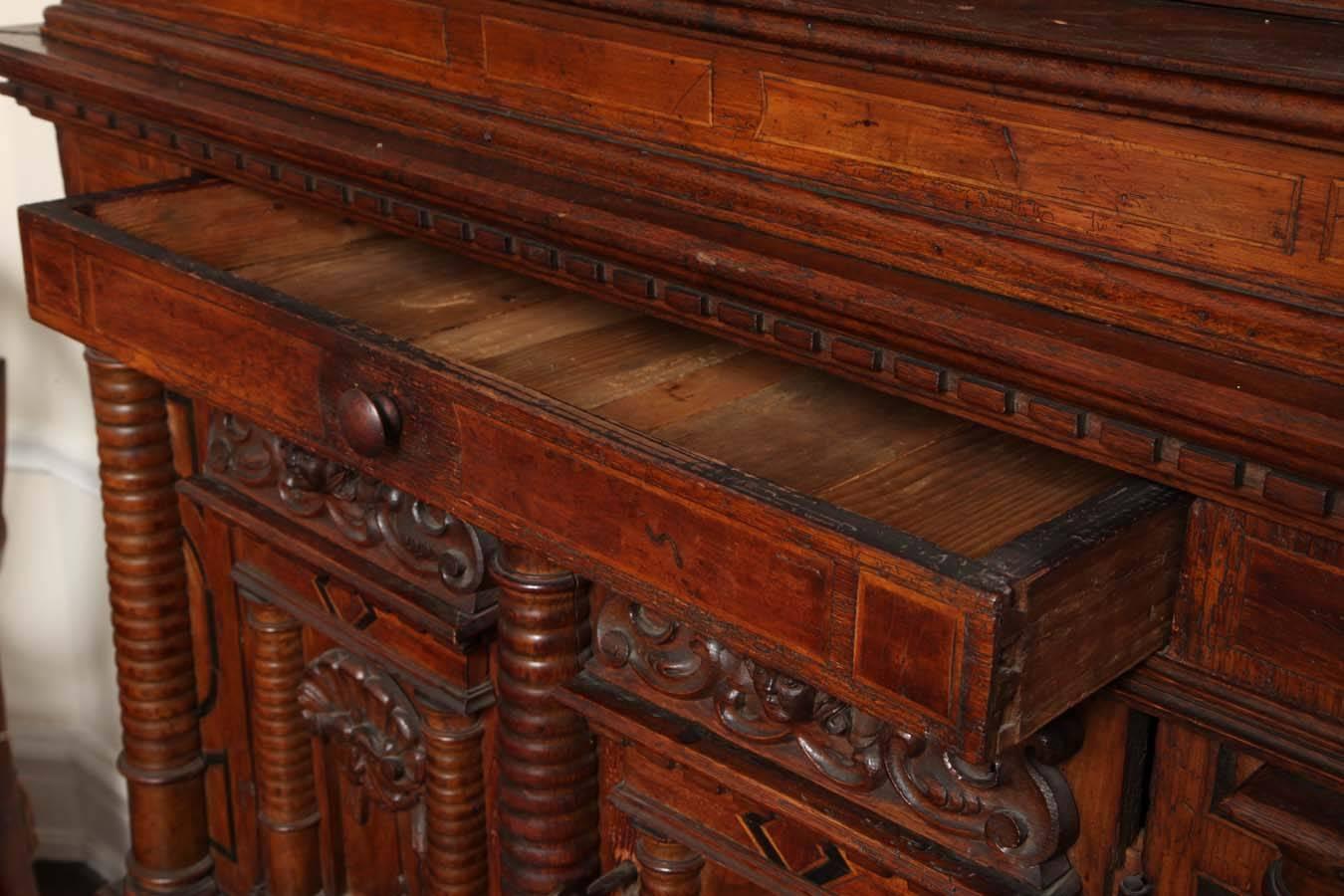 19th Century Baroque Revival Walnut Cabinet 4