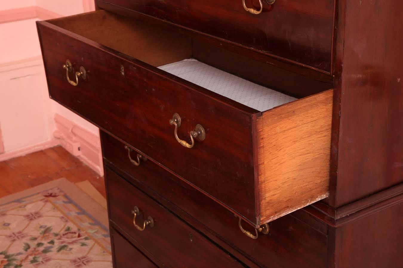 18th Century George III Mahogany Chest on Chest