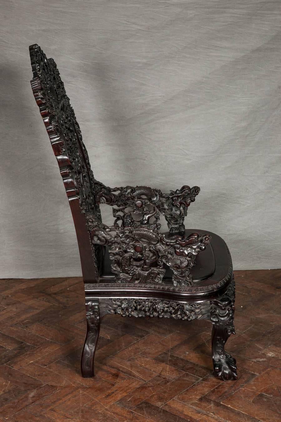 19th Century Chinese Hardwood Armchair 3