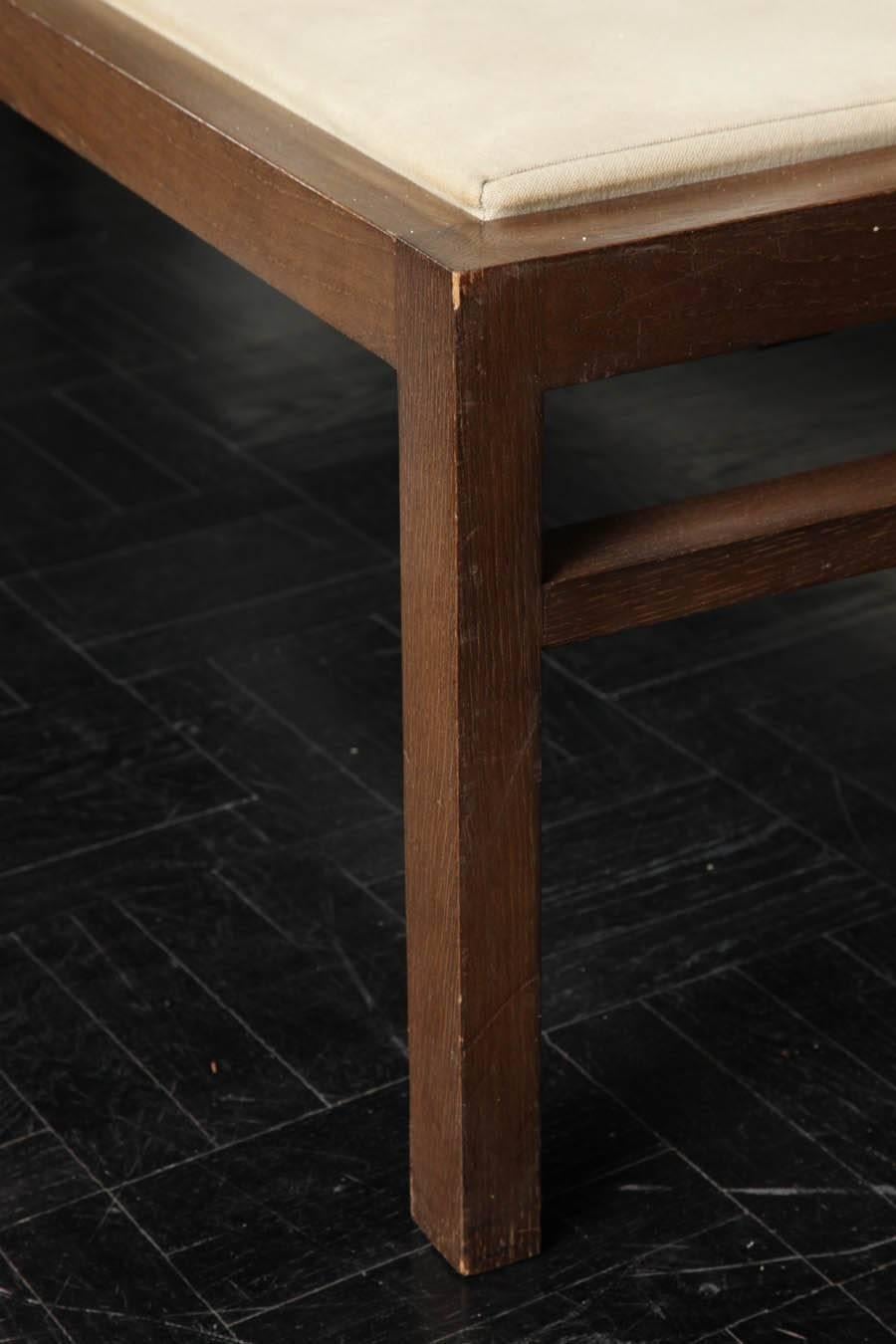 French Pair of 20th Century Stained Oak Long Benches For Sale