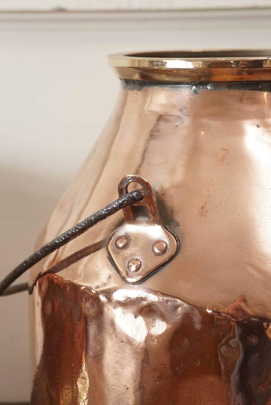 Late 19th Century Copper Milk Jug and Copper Flower Pot