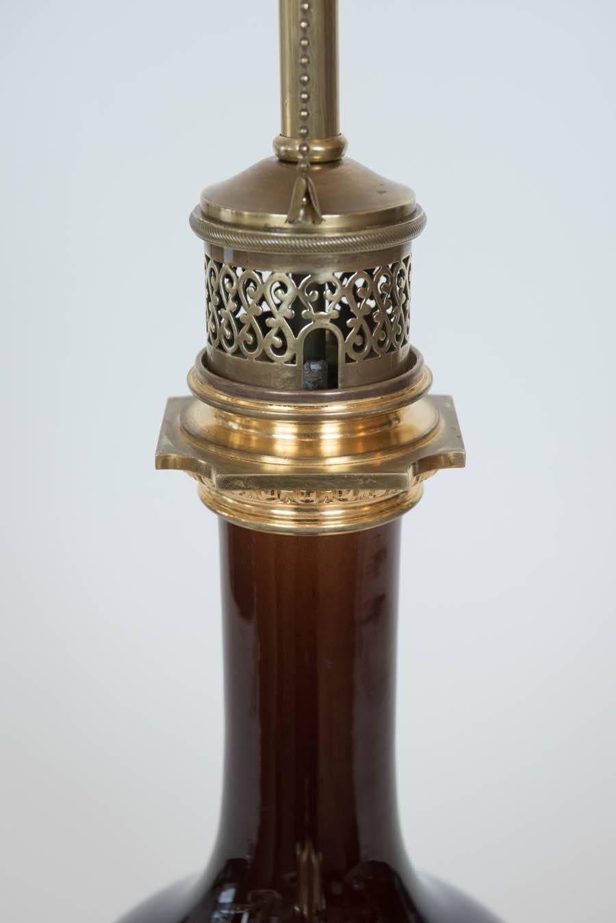 Late 19th Century Pair of Chinese Oxblood Lamps with French Ormolu by Gagneau of France
