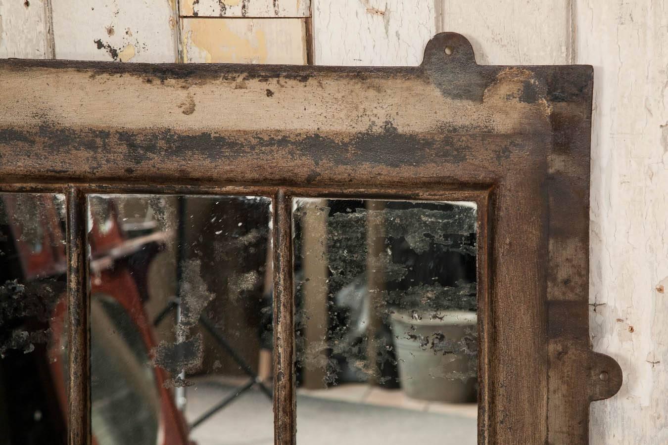 Antique Cast Iron Wall Mirror In Distressed Condition In London, GB