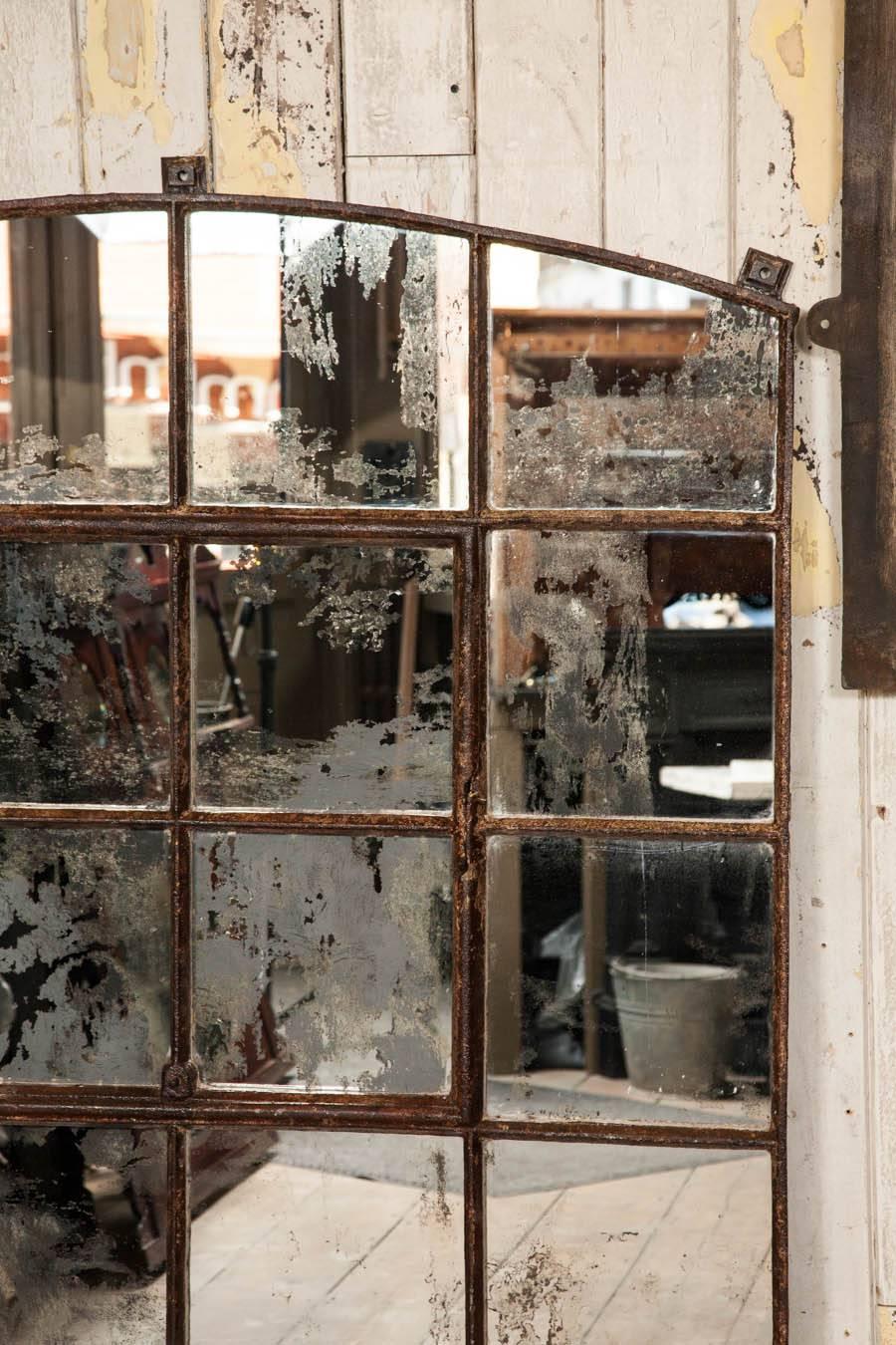 British Victorian Cast Iron Warehouse Window Mirror