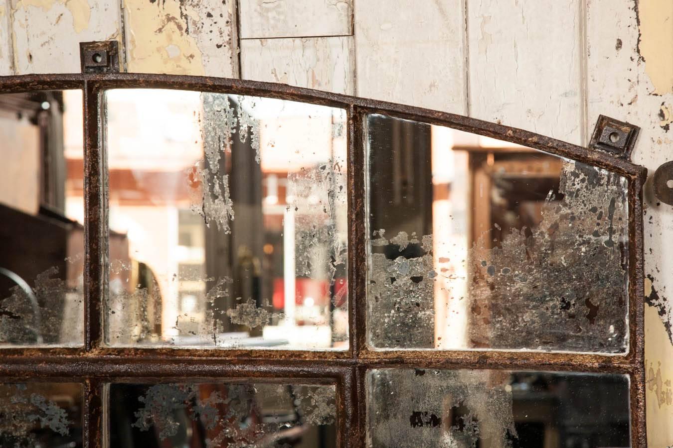 19th Century Victorian Cast Iron Warehouse Window Mirror