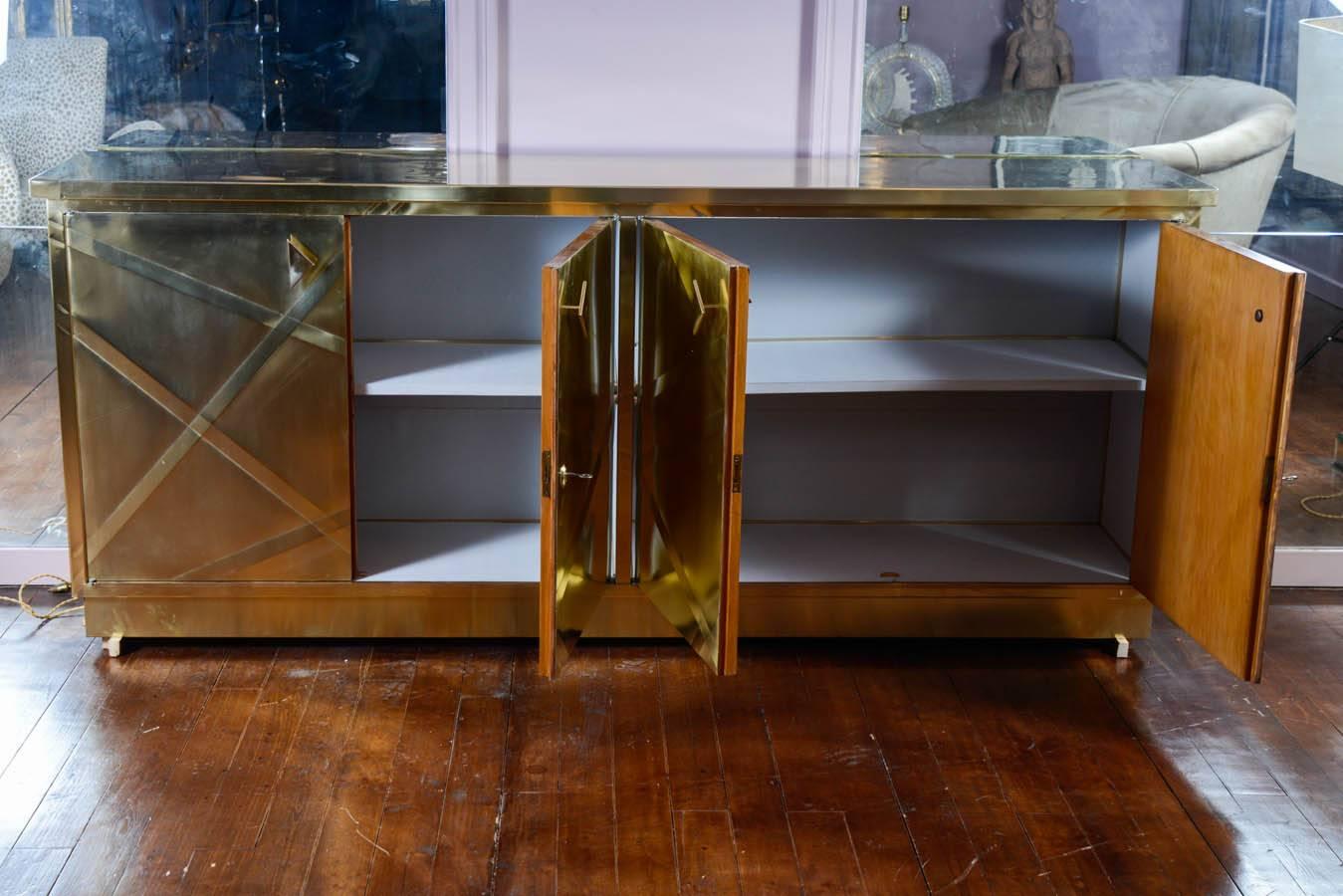 Late 20th Century Brass Sideboard