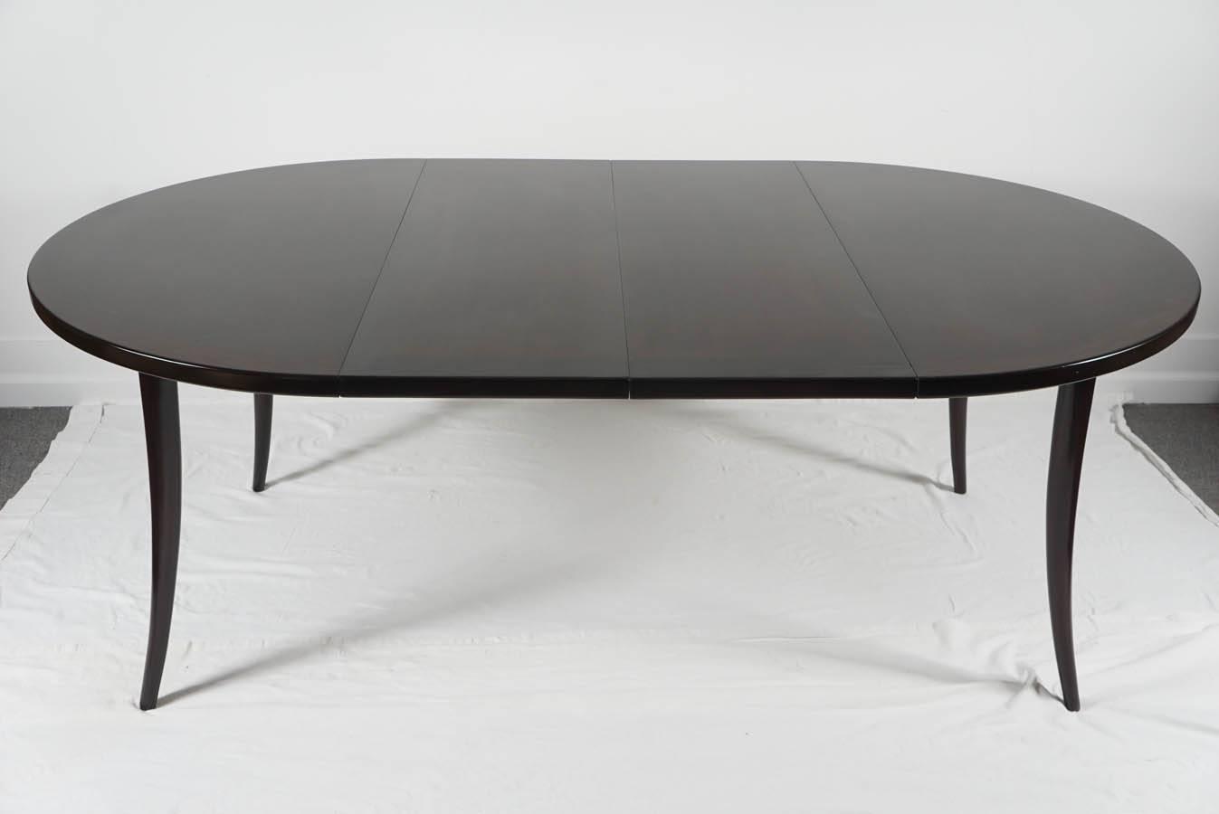 Harvey Probber Dining Suite, Table, Two Leaves and Six Chairs For Sale