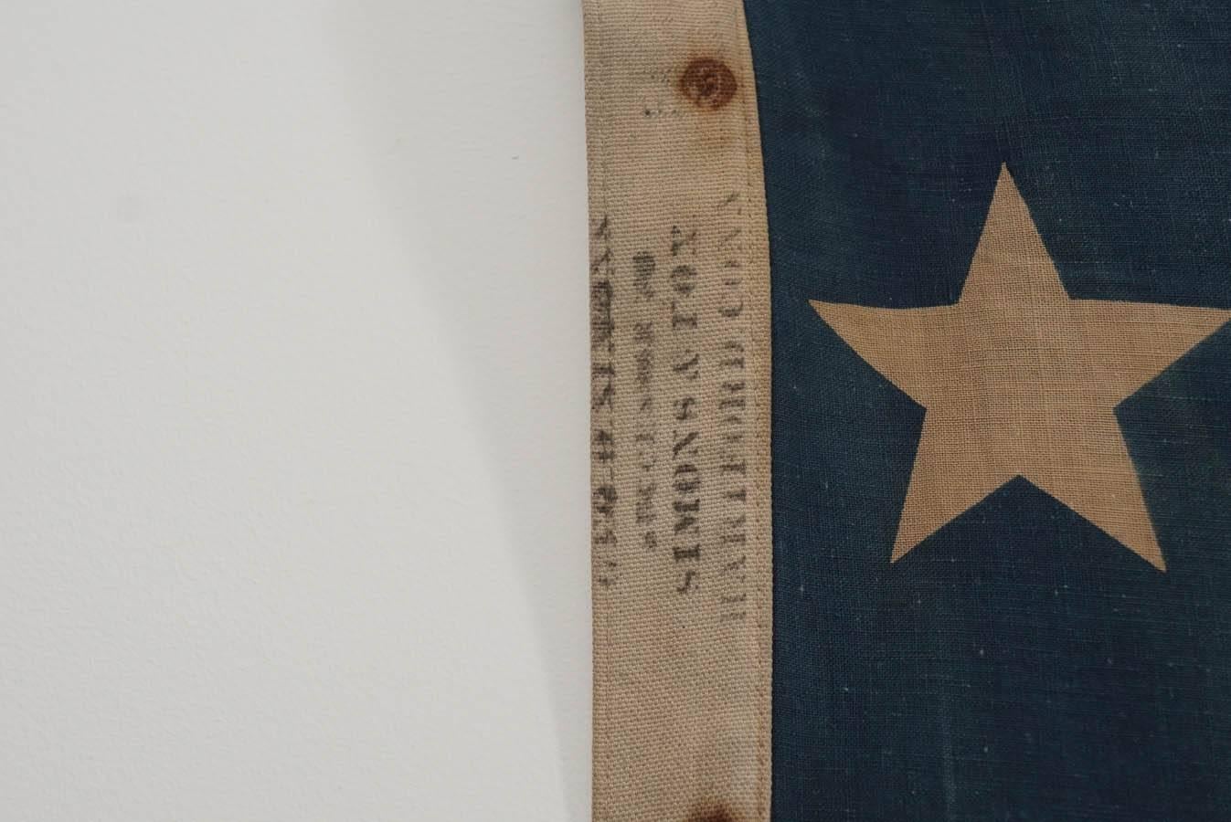 Early American 48 Star Flag, Very Large In Good Condition In Canaan, CT