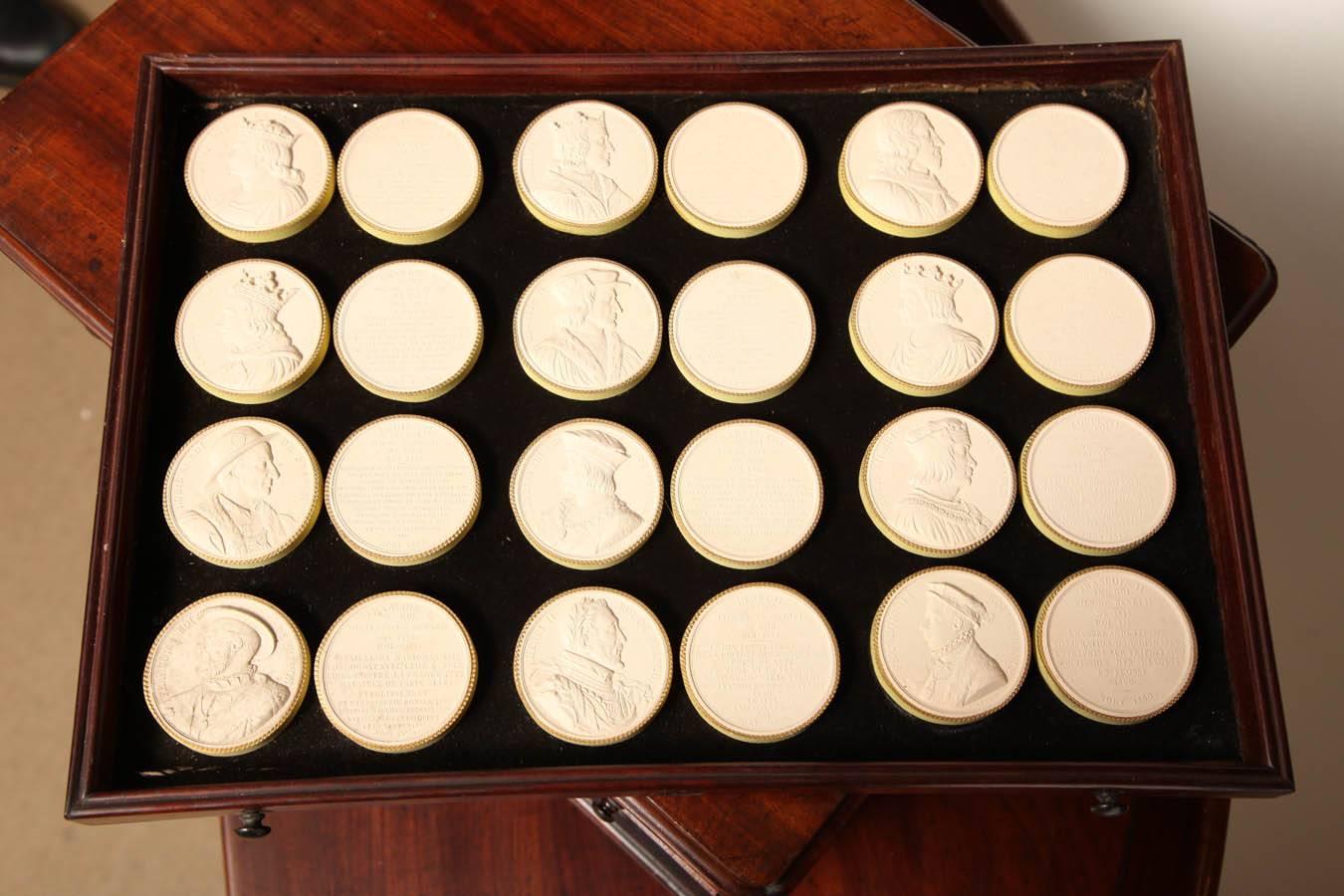 19th century eight-drawer box of plaster seals.