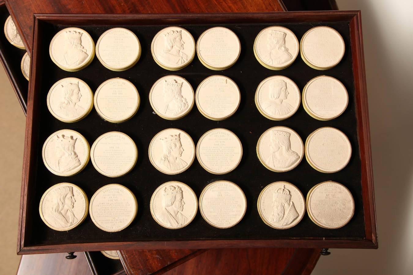 19th Century Eight-Drawer Box of Plaster Seals For Sale 2