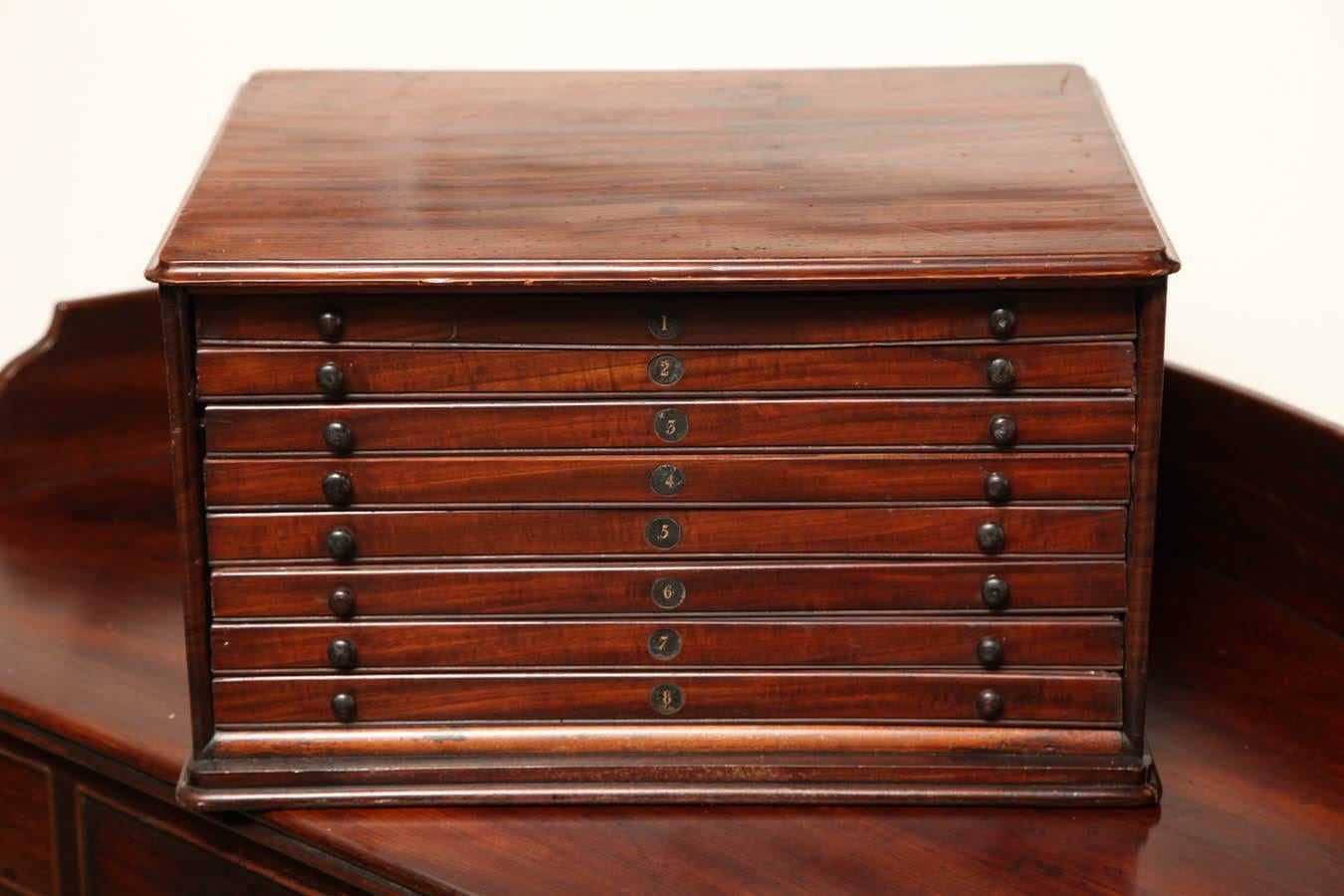 19th Century Eight-Drawer Box of Plaster Seals For Sale 5