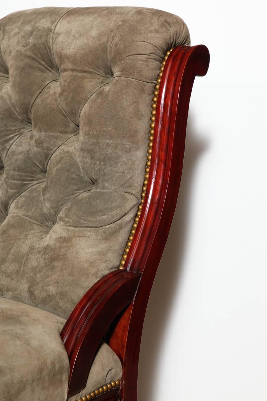 Mid-19th Century English, Mahogany Slipper Chair 1