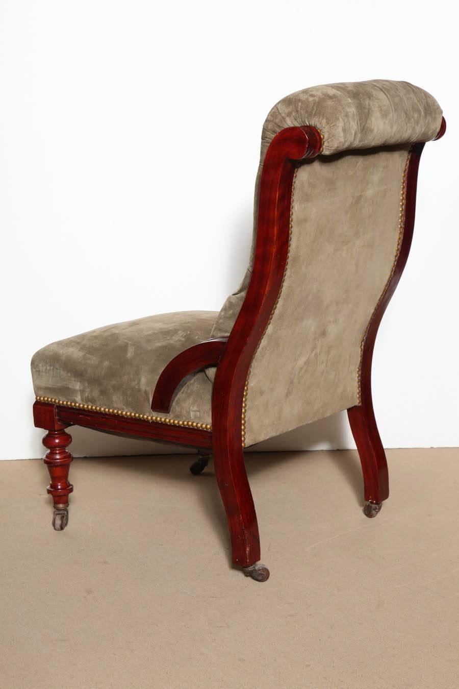 Mid-19th Century English, Mahogany Slipper Chair 4