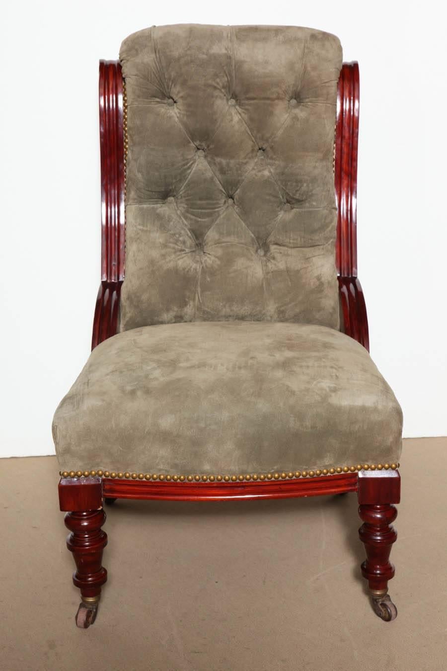Mid-19th Century English, Mahogany Slipper Chair 6