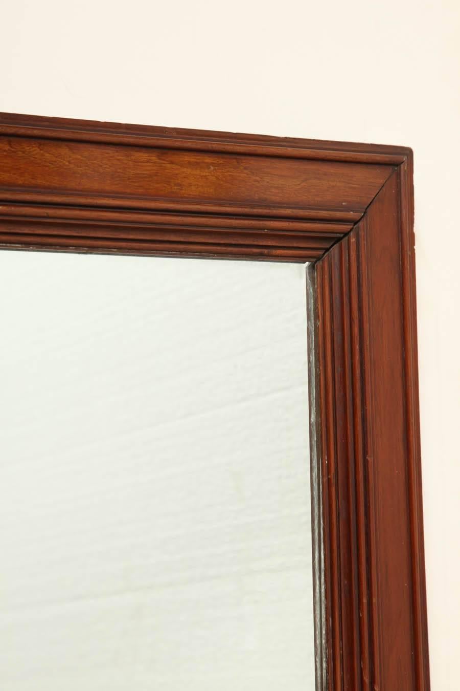 Late 19th Century Irish, Mahogany Framed Looking Glass In Excellent Condition In New York, NY