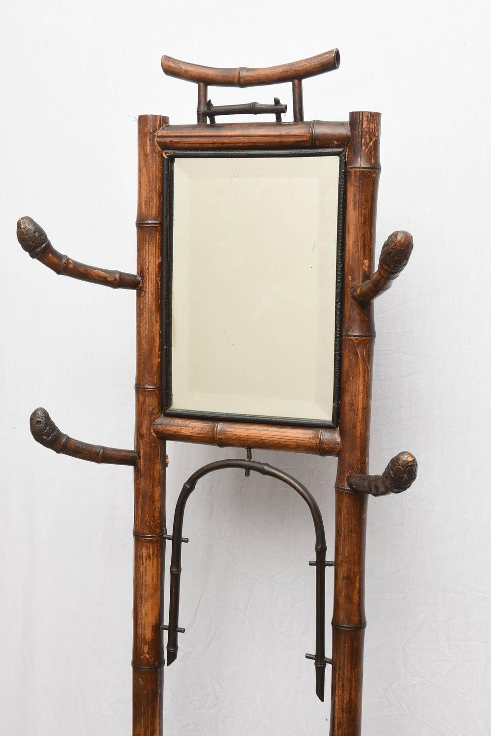 19th Century English Bamboo Hall Tree with Umbrella Stand at 1stdibs