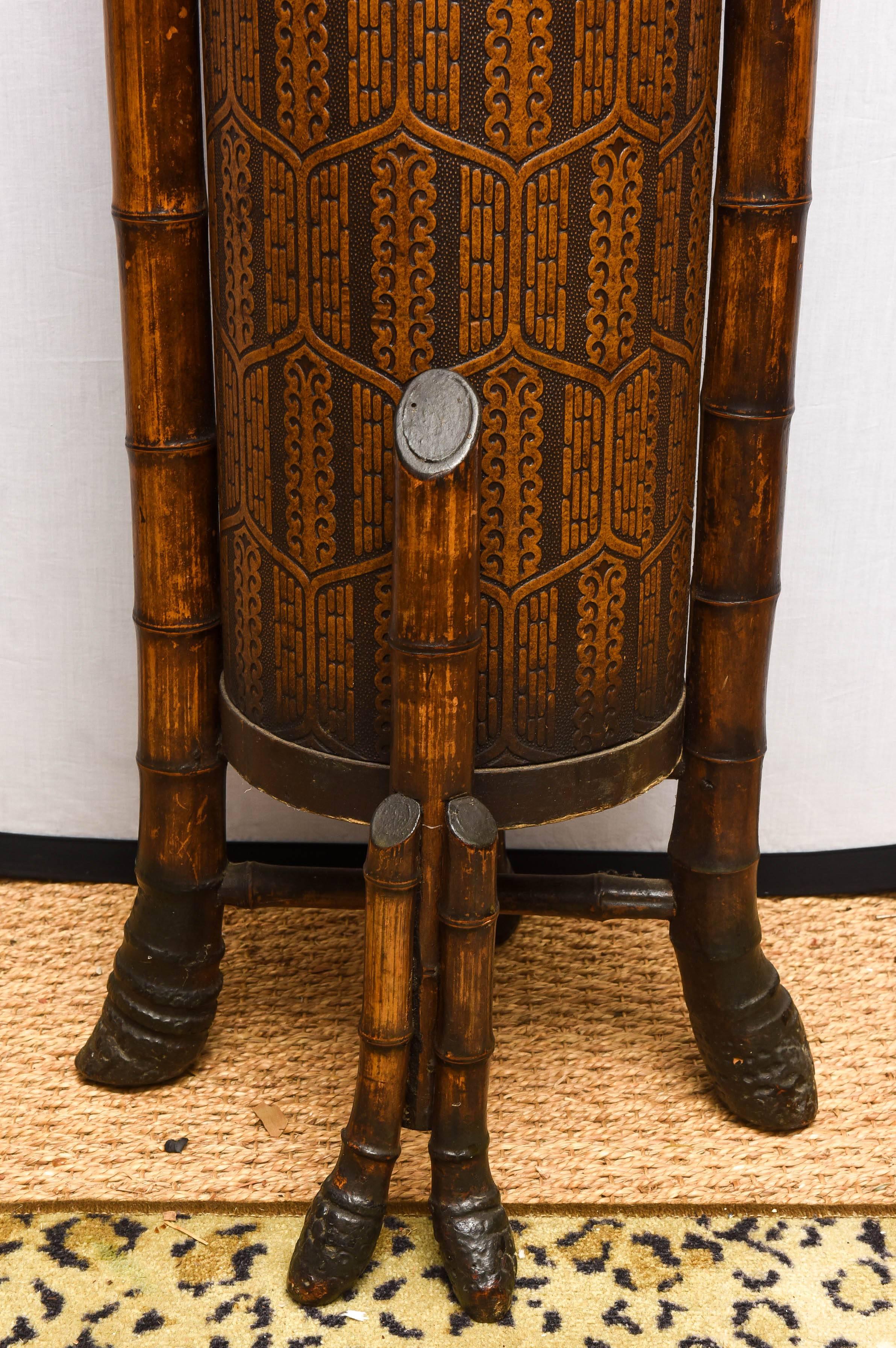  19th Century English Bamboo Hall Tree with Umbrella Stand In Good Condition In West Palm Beach, FL