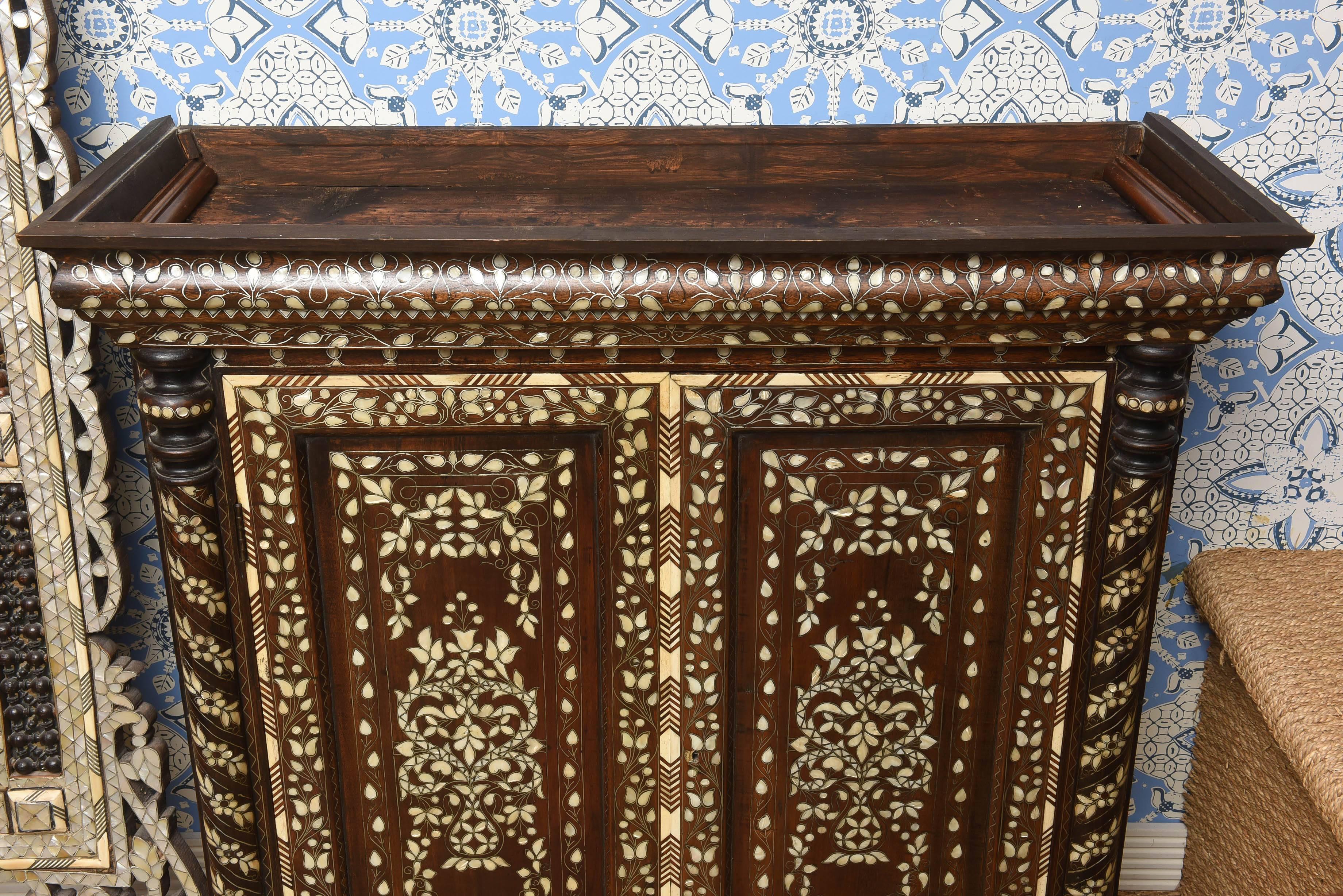 Syrian Mother-of-Pearl Cabinet In Good Condition In West Palm Beach, FL