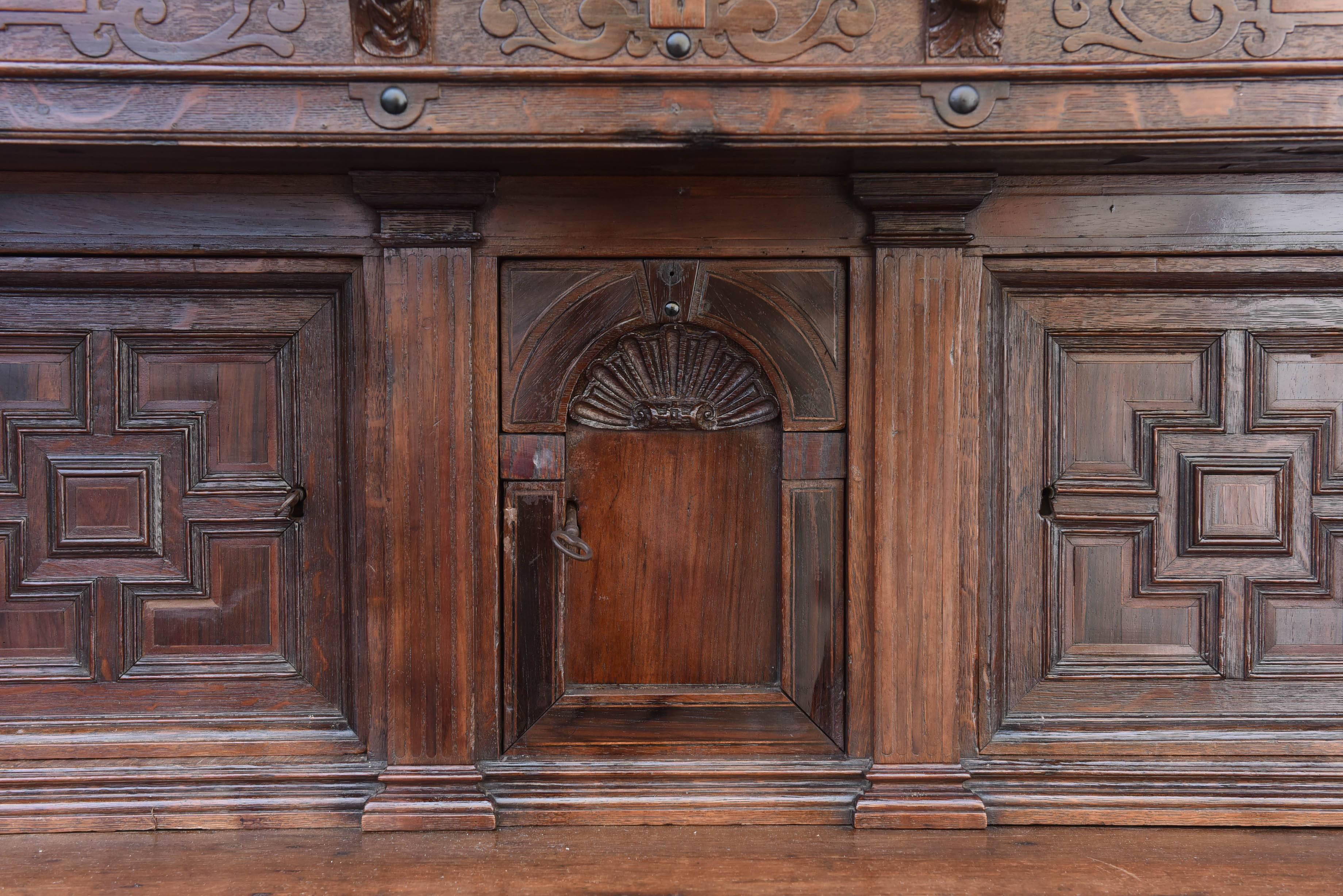 Very Impressive 19th Century French Oak Court Cupboard In Good Condition In West Palm Beach, FL