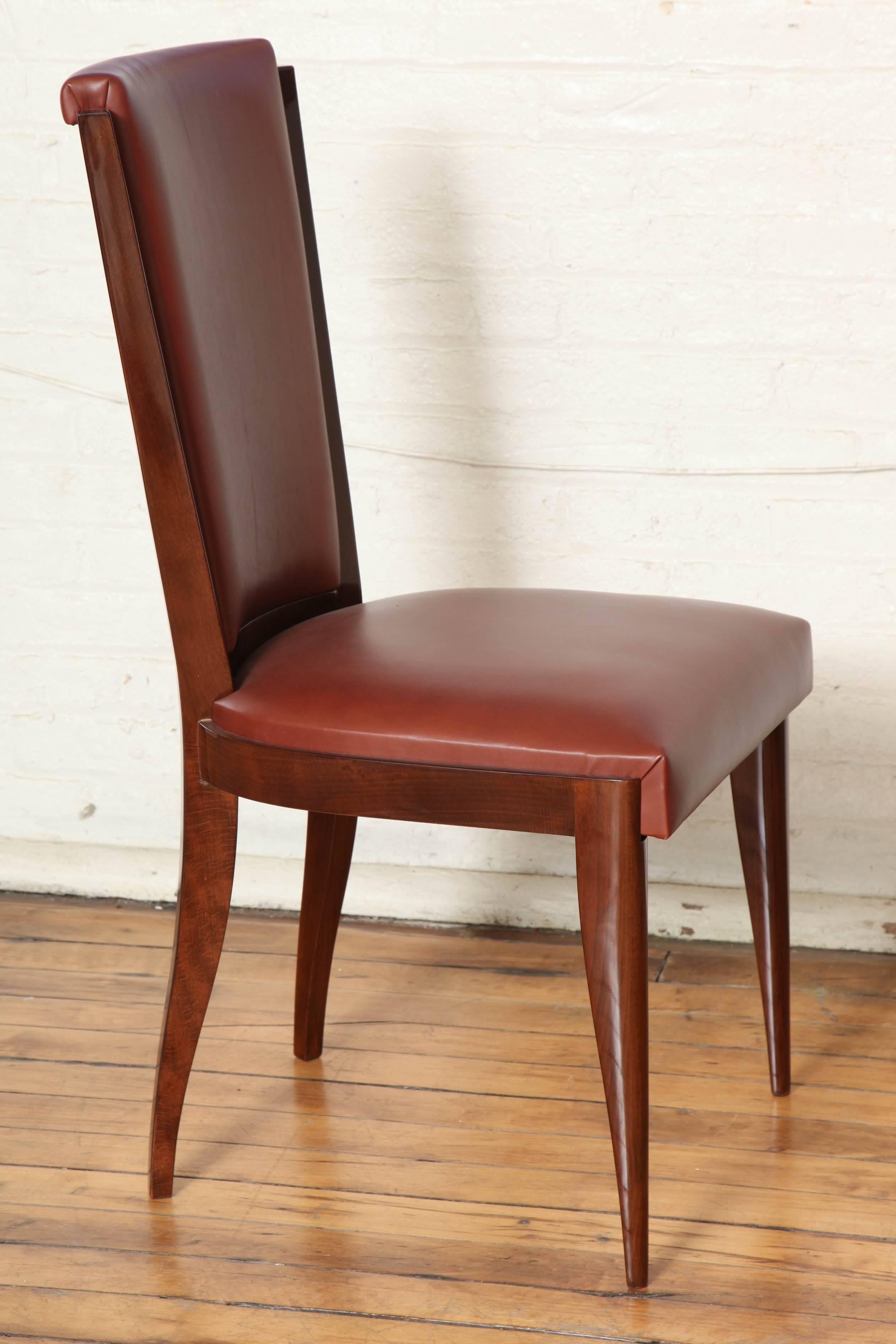 French Suite of Eight Art Deco Dining Chairs