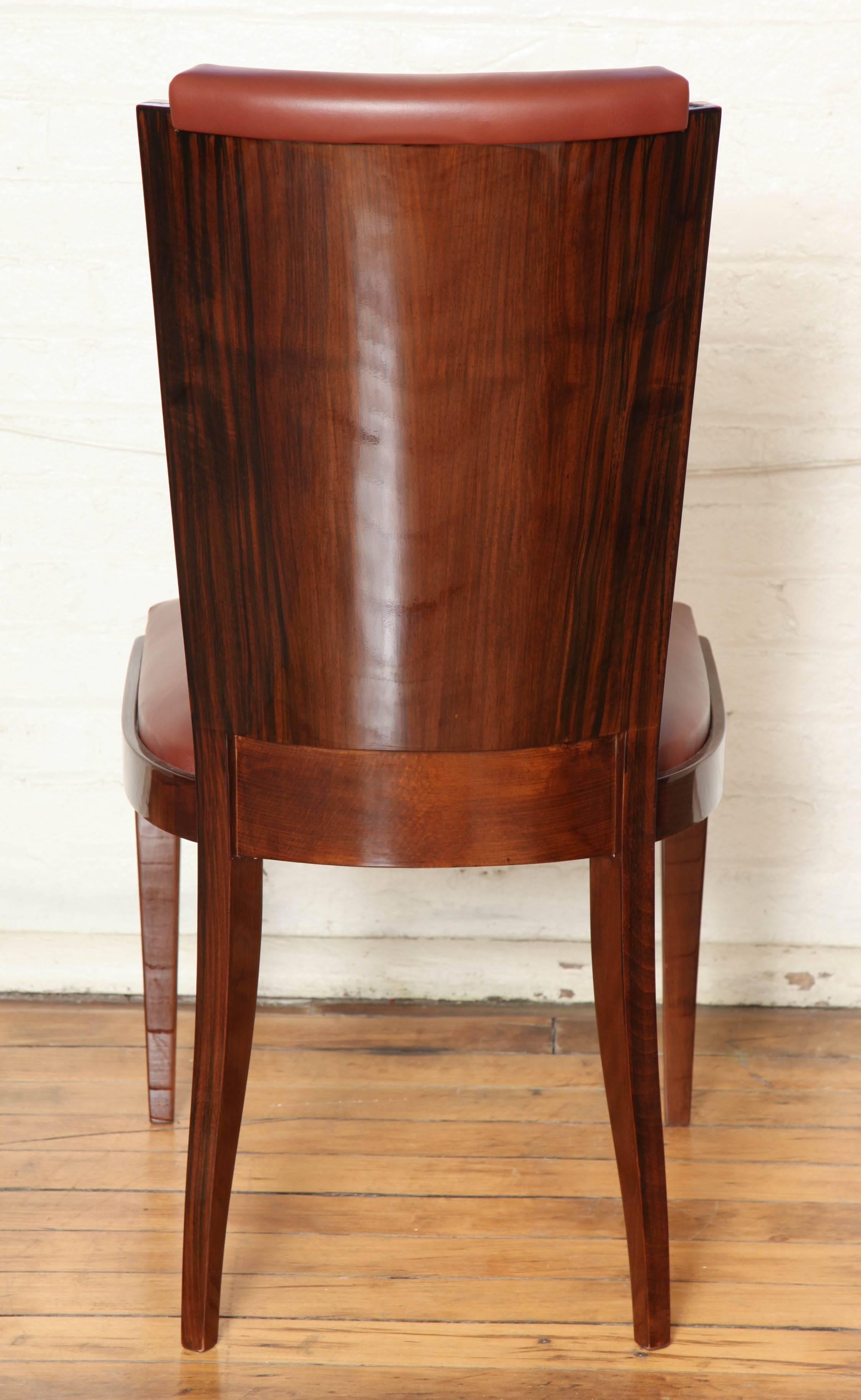 Mid-20th Century Suite of Eight Art Deco Dining Chairs
