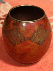 Claudius Linossier French Art Deco Copper Dinanderie Vase