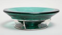 Boris Jean Lacroix & M. Goupy French Art Deco Nickel & Green Glass Coupe