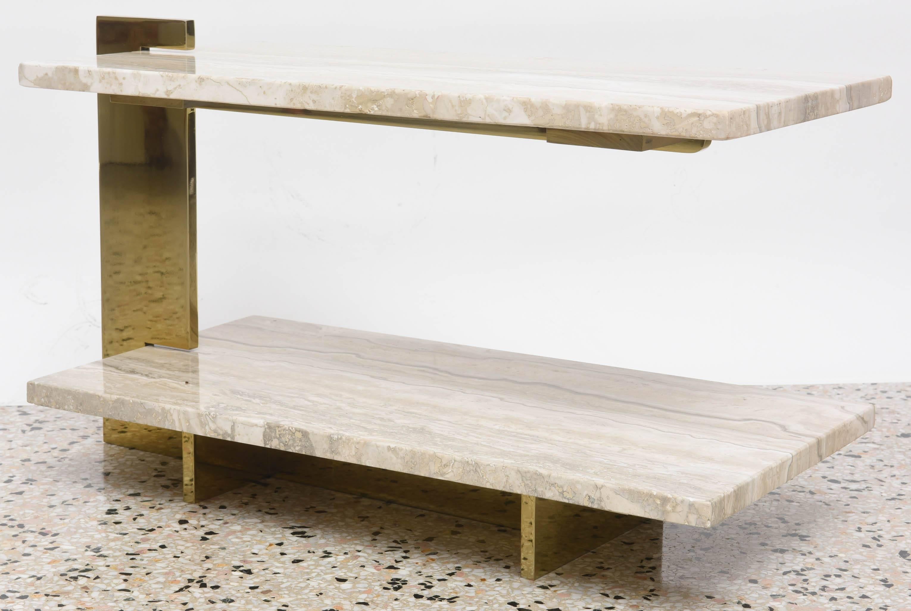 20th Century Two-Tiered Marble Side Table by Milo Baughman for Design Institute of America