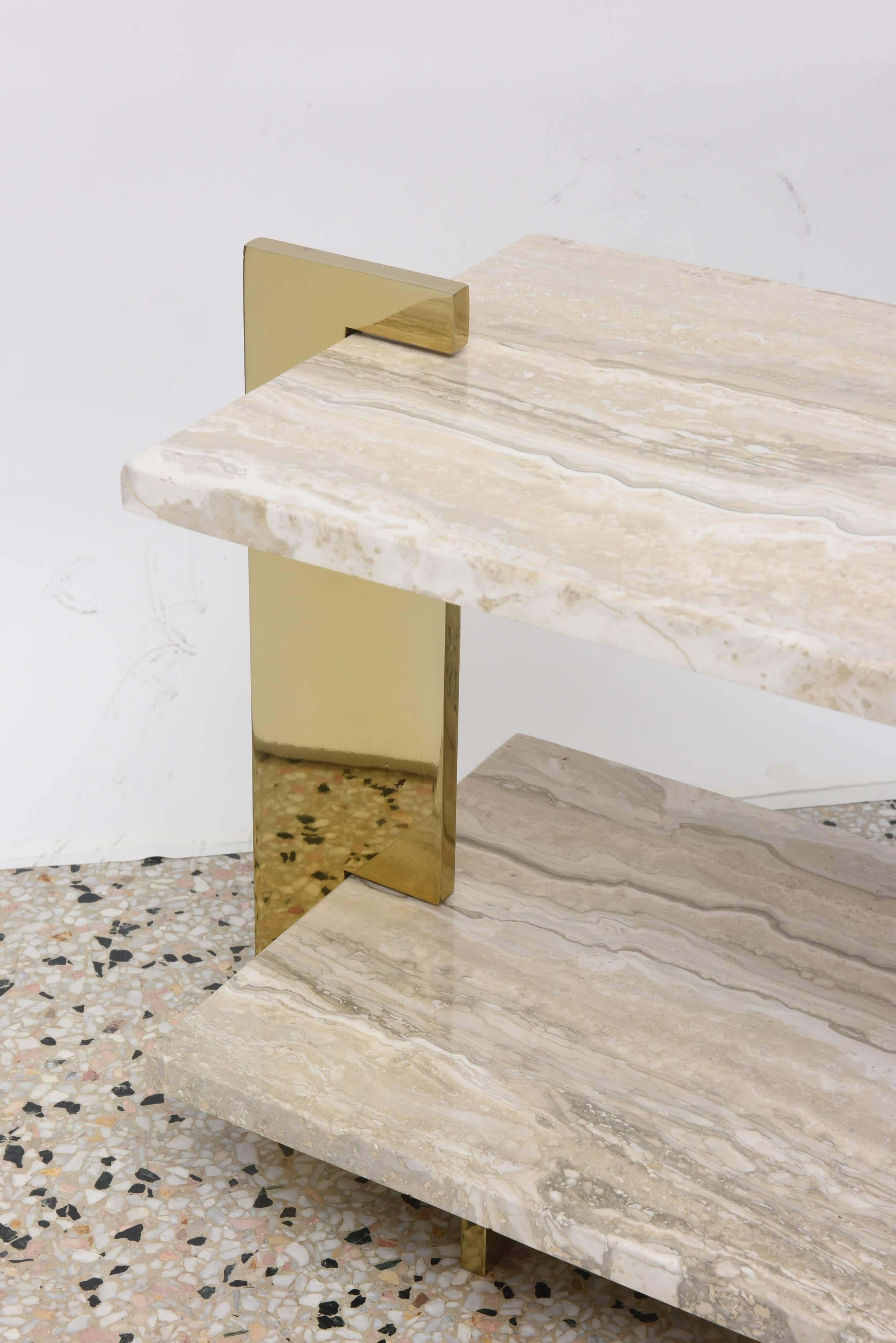 Two-Tiered Marble Side Table by Milo Baughman for Design Institute of America 1