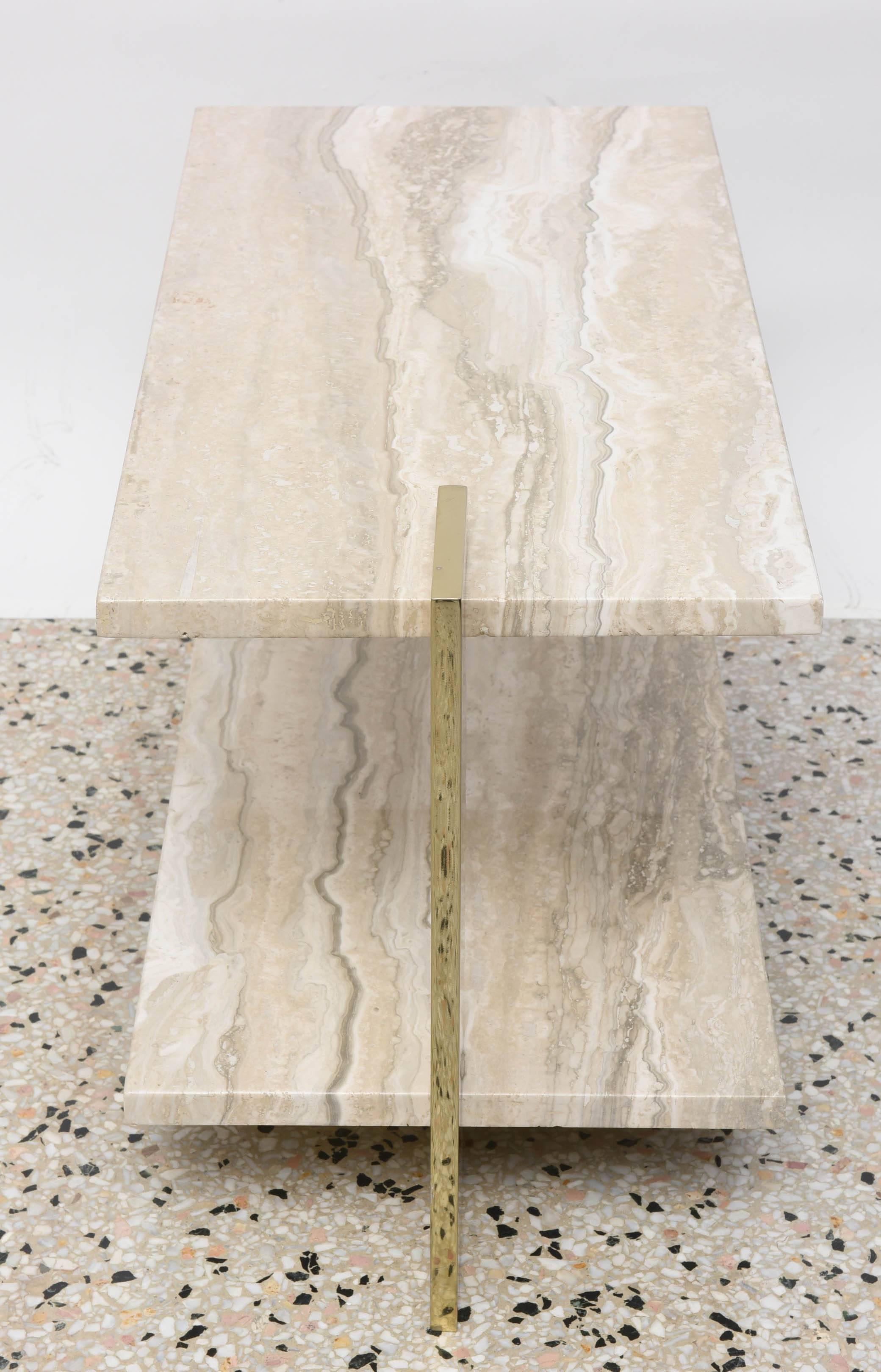 Two-Tiered Marble Side Table by Milo Baughman for Design Institute of America 2