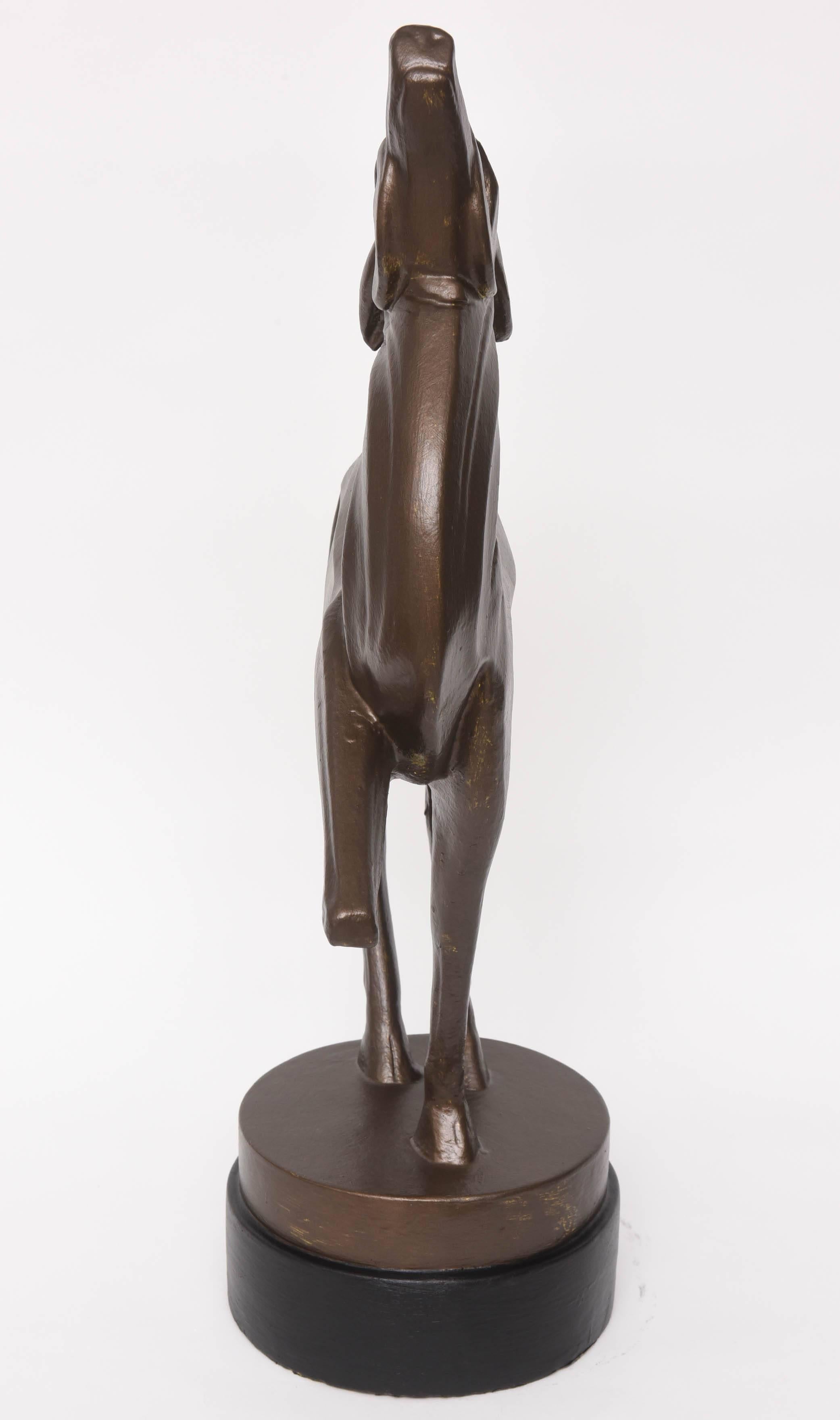 20th Century American Art Deco Patinated Faux-Bronze Sculpture of a Gazelle, 1930s