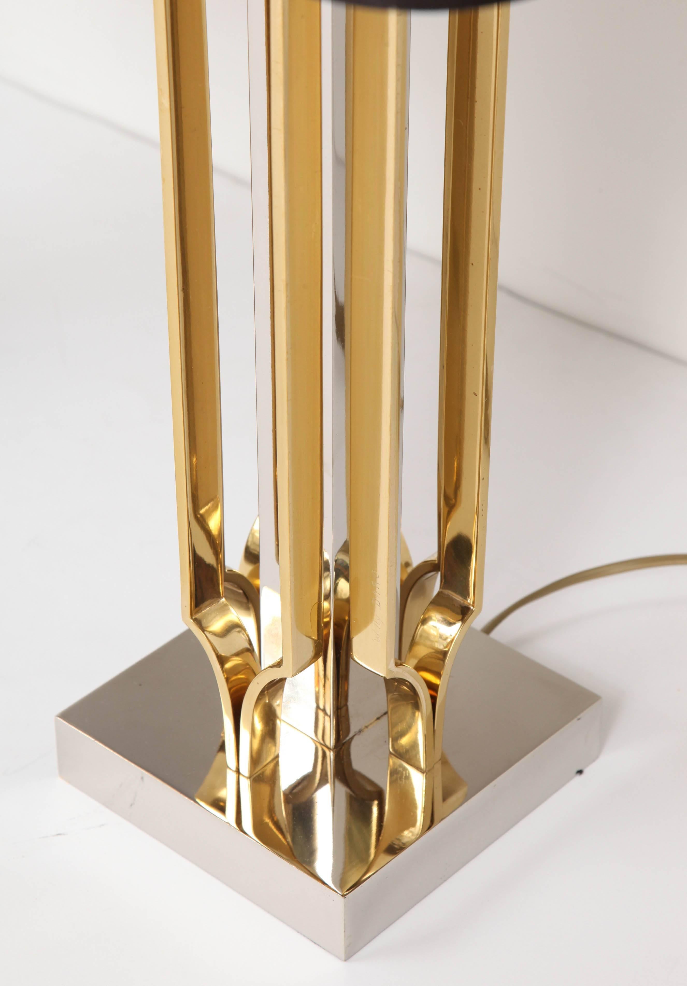Brass Pair of Lamps by Willy Daro