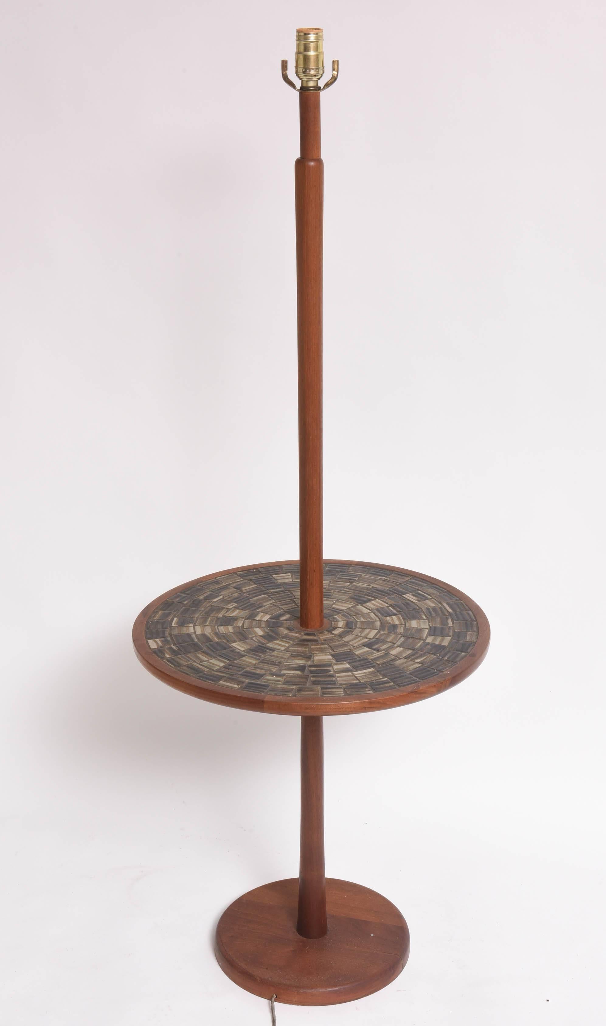 Mid-Century Modern America Ceramic, Walnut Gordon & Jane Martz Table Floor Lamp 1