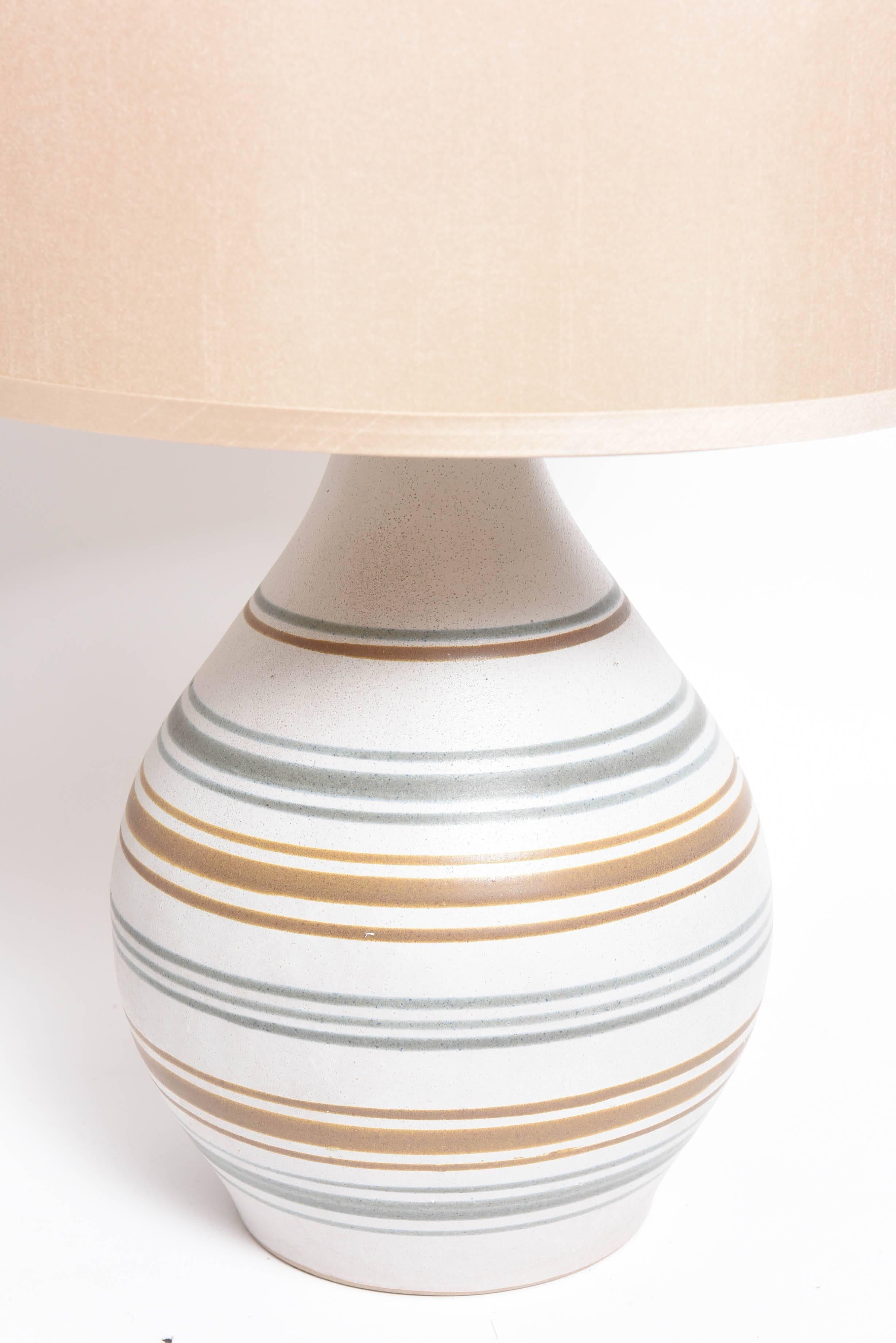Glazed Mid-Century Modern American Gordon, Jane Martz Walnut, Ceramic Table Lamps
