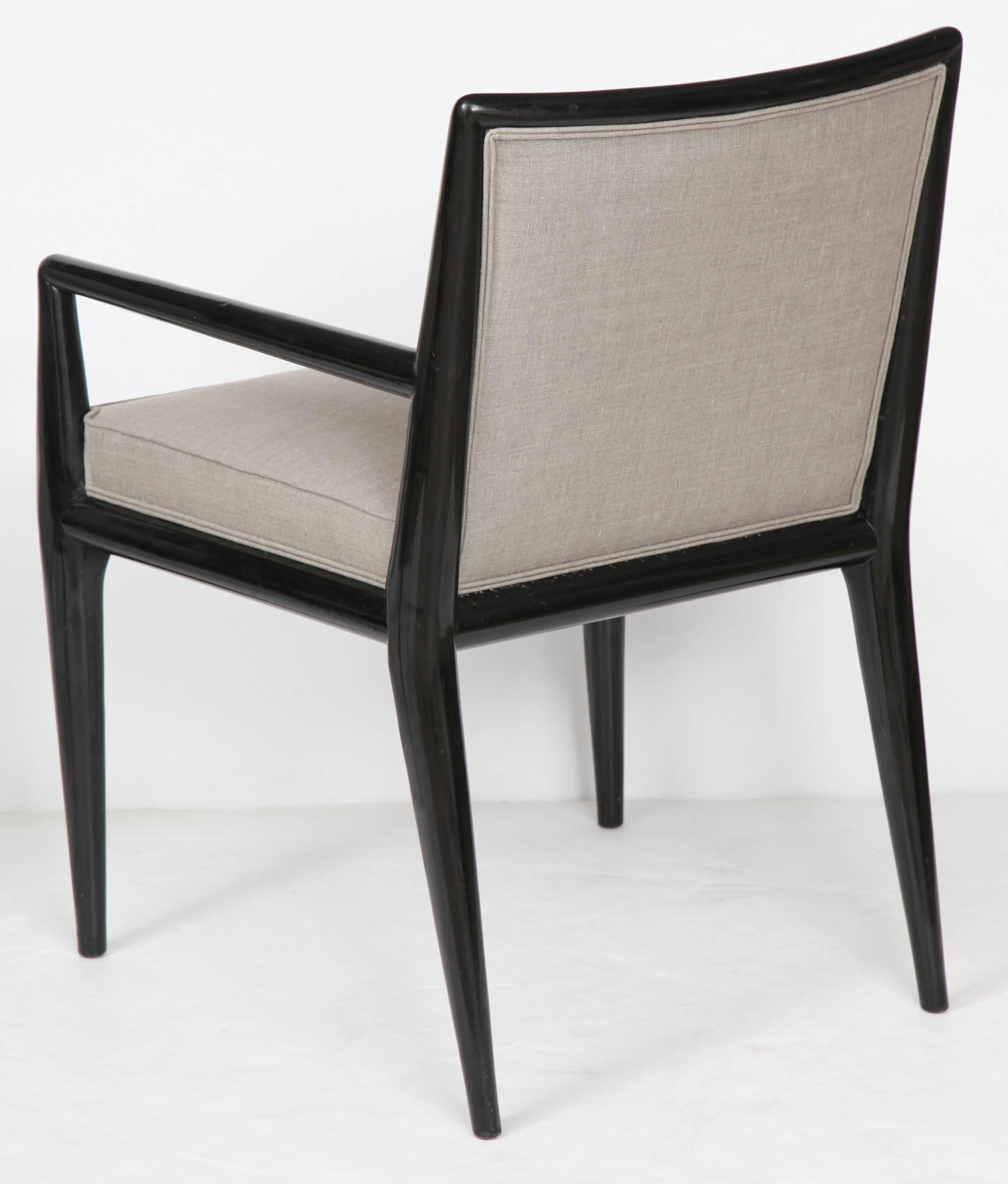 Six Black Lacquer Dining Chairs by Robsjohn-Gibbings In Good Condition In New York, NY