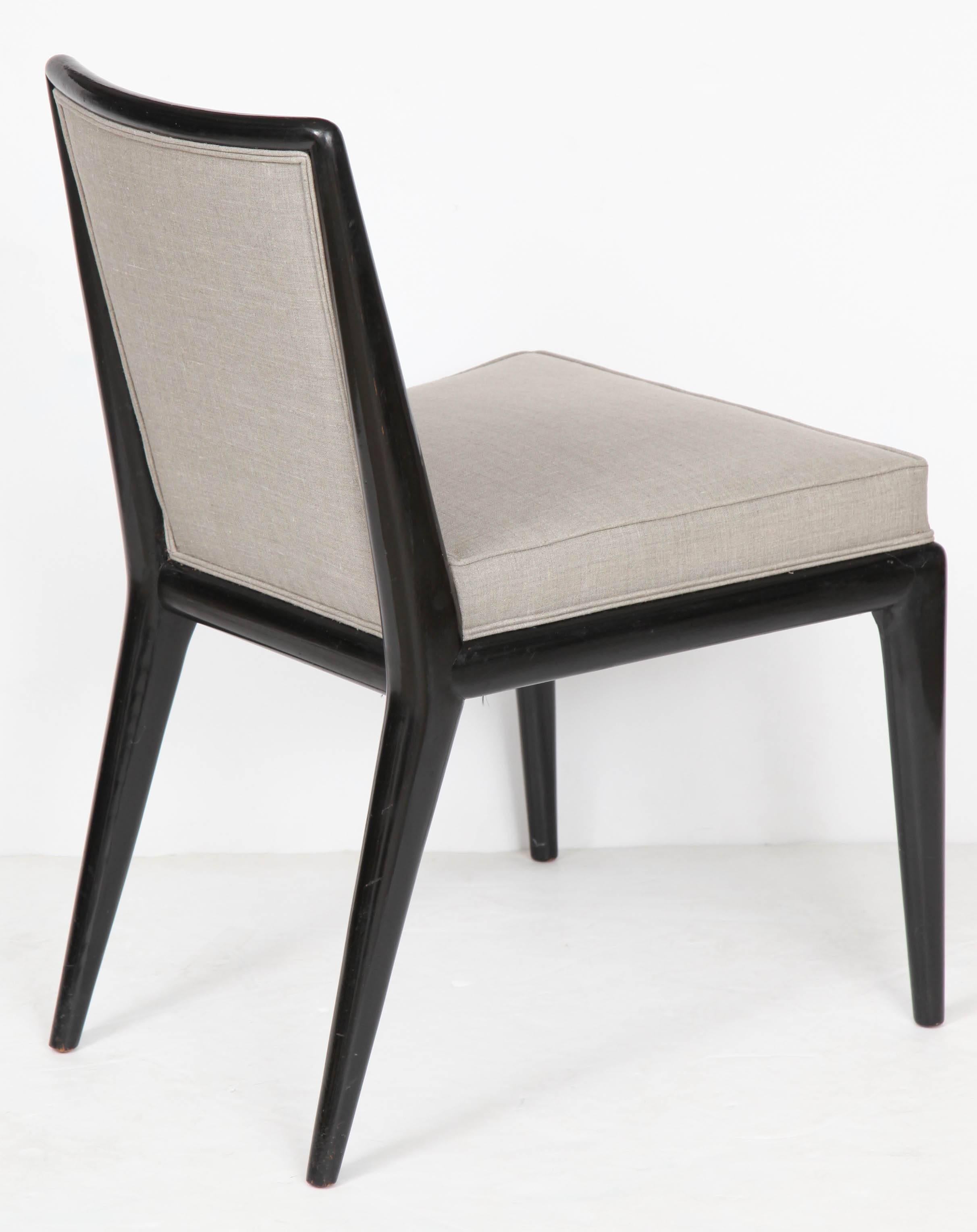 Six Black Lacquer Dining Chairs by Robsjohn-Gibbings 2