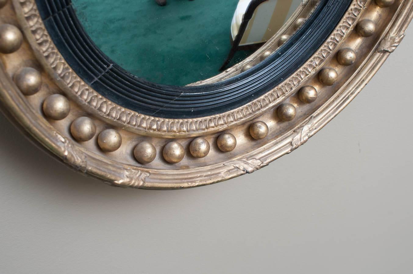 English Regency Convex Mirror, England, circa 1805