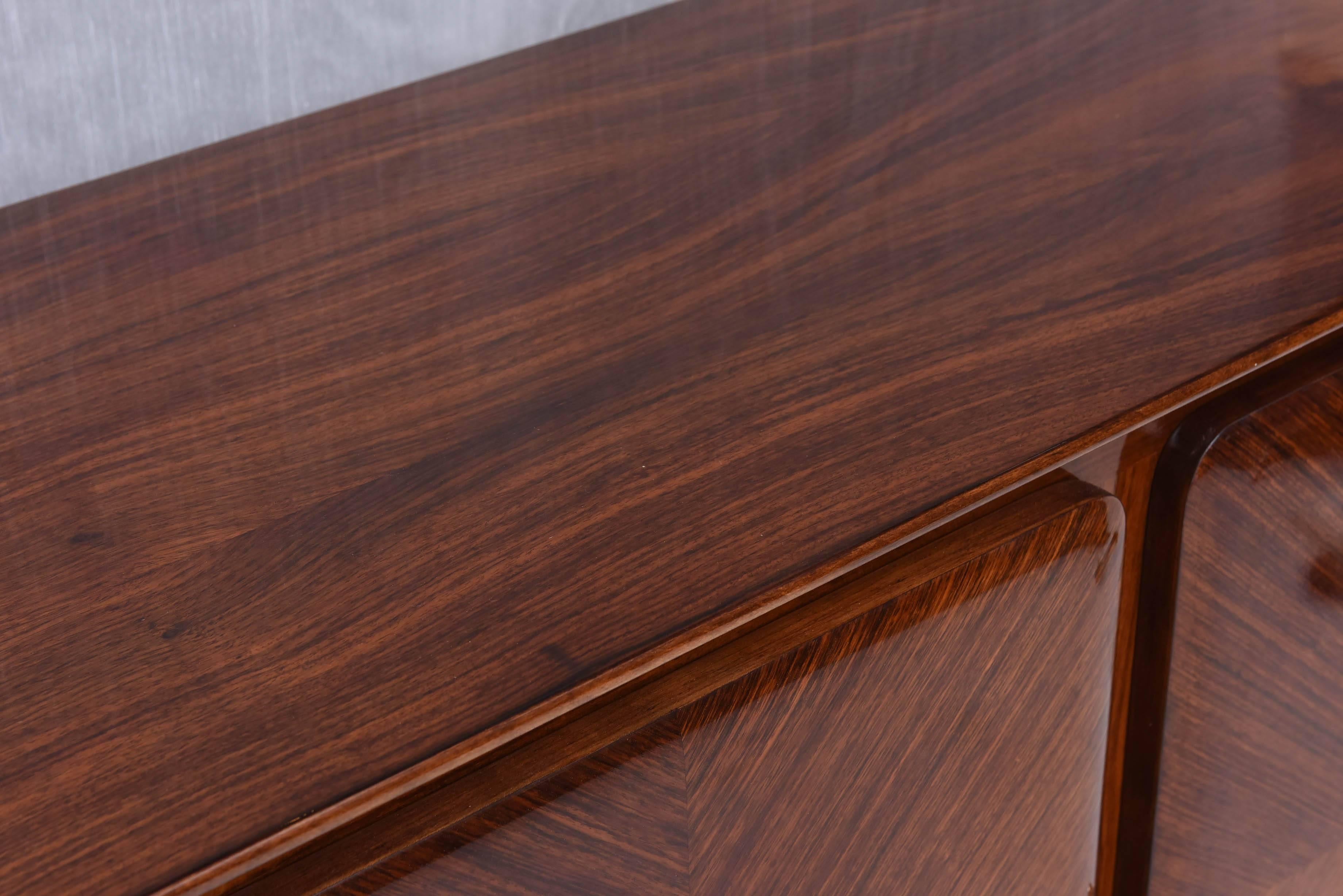 Veneer Italian Midcentury Rosewood Sideboard 