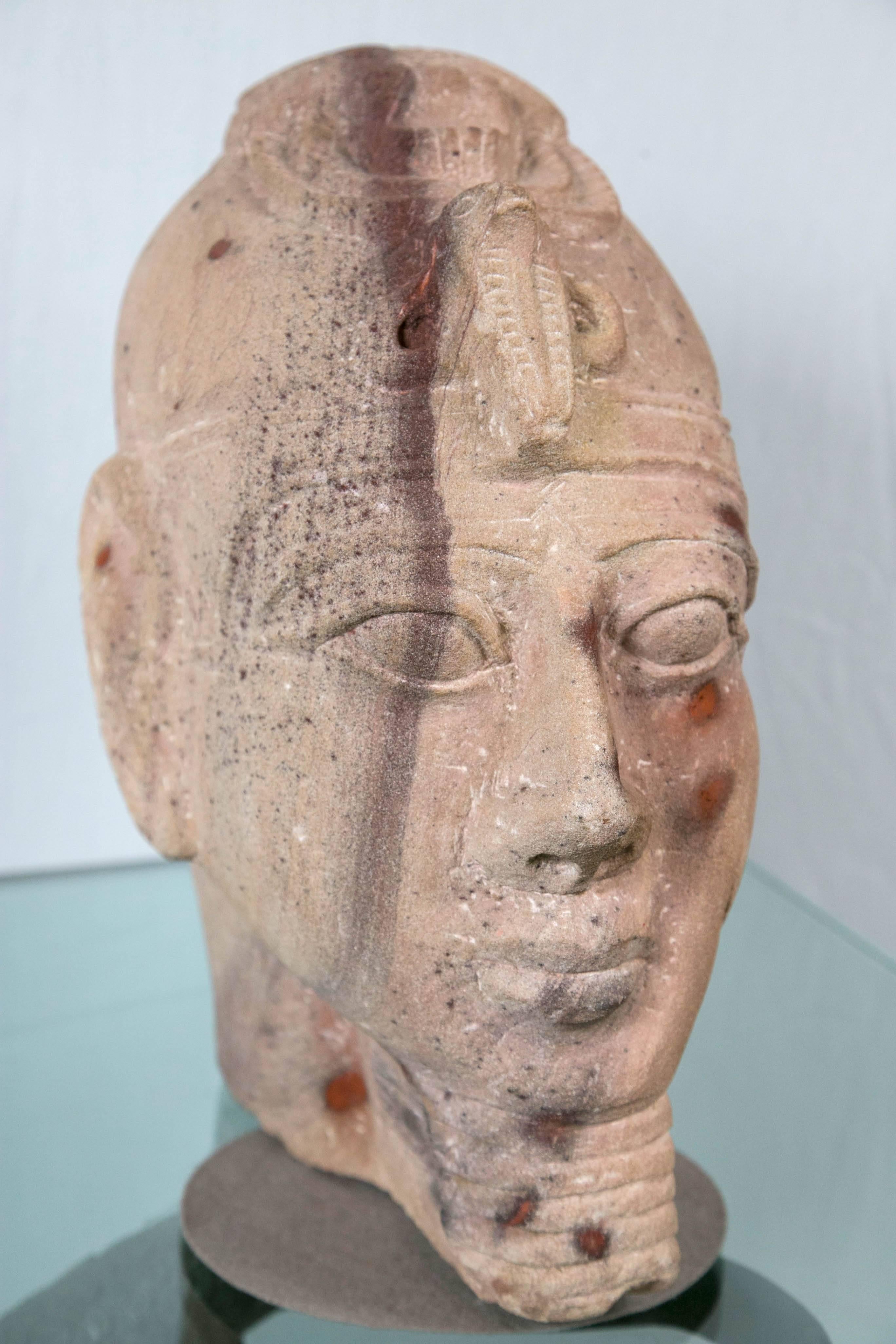 Egyptian Sandstone Bust of a Pharoah