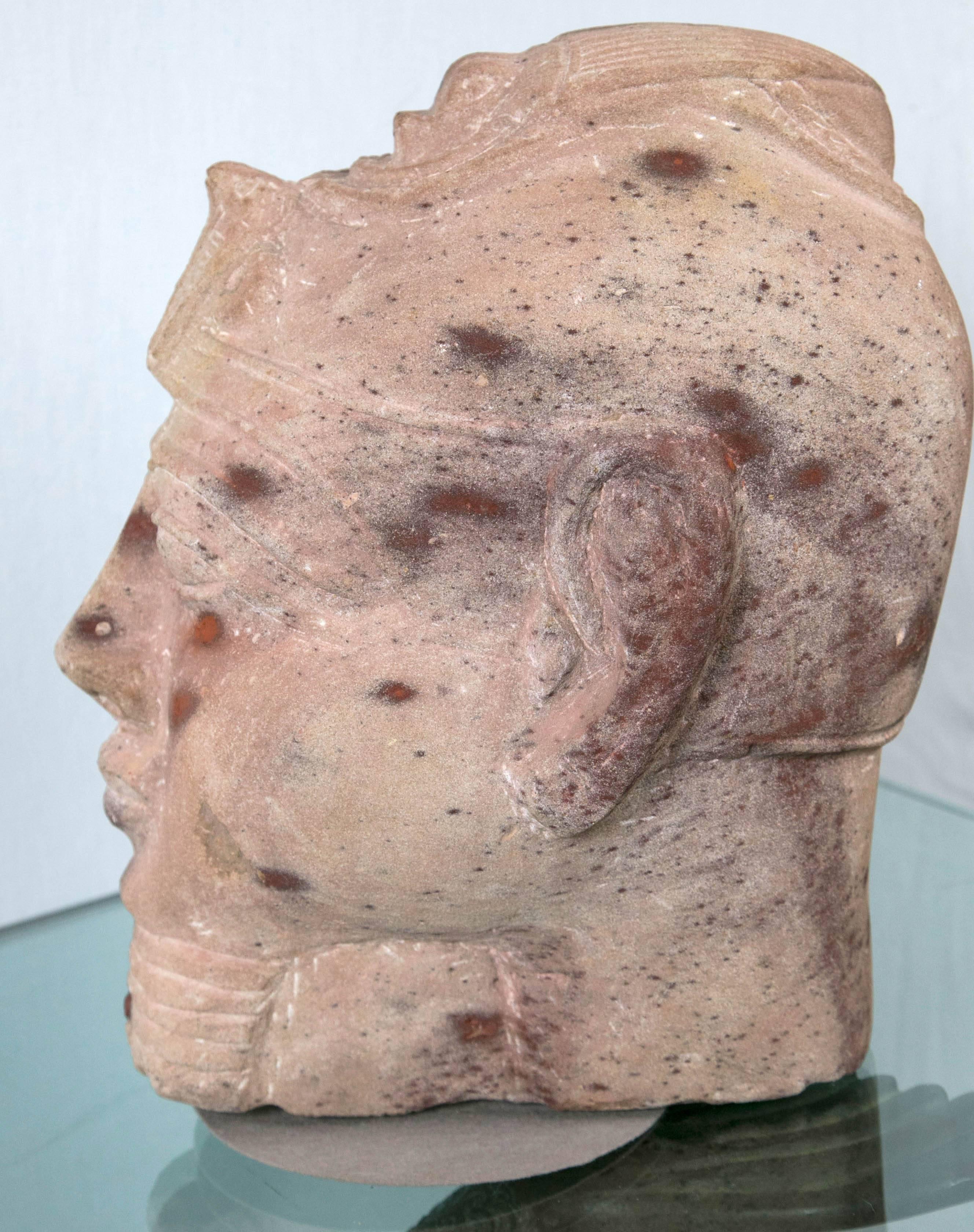 Sandstone Bust of a Pharoah In Good Condition In Woodbury, CT
