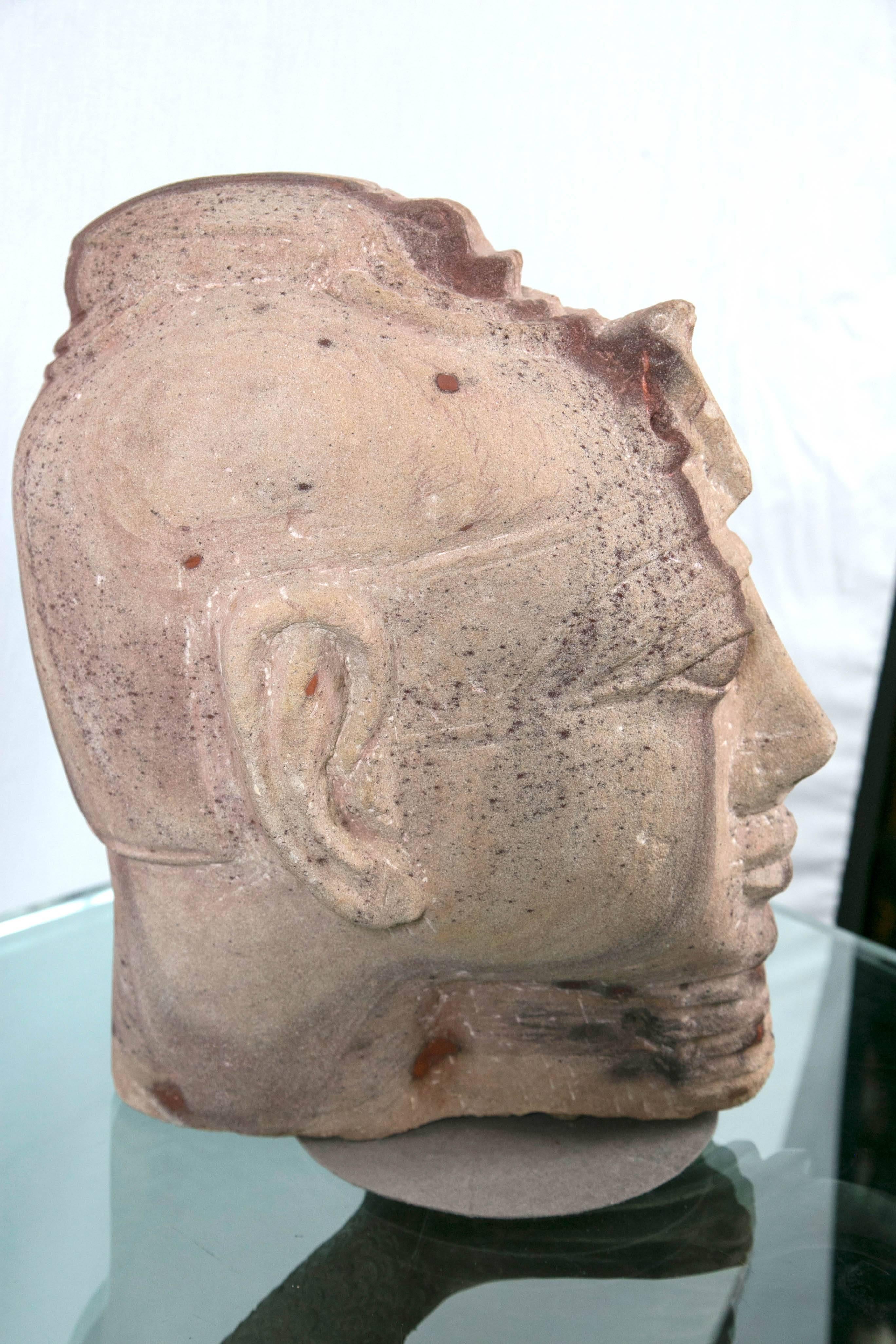 Sandstone Bust of a Pharoah 2