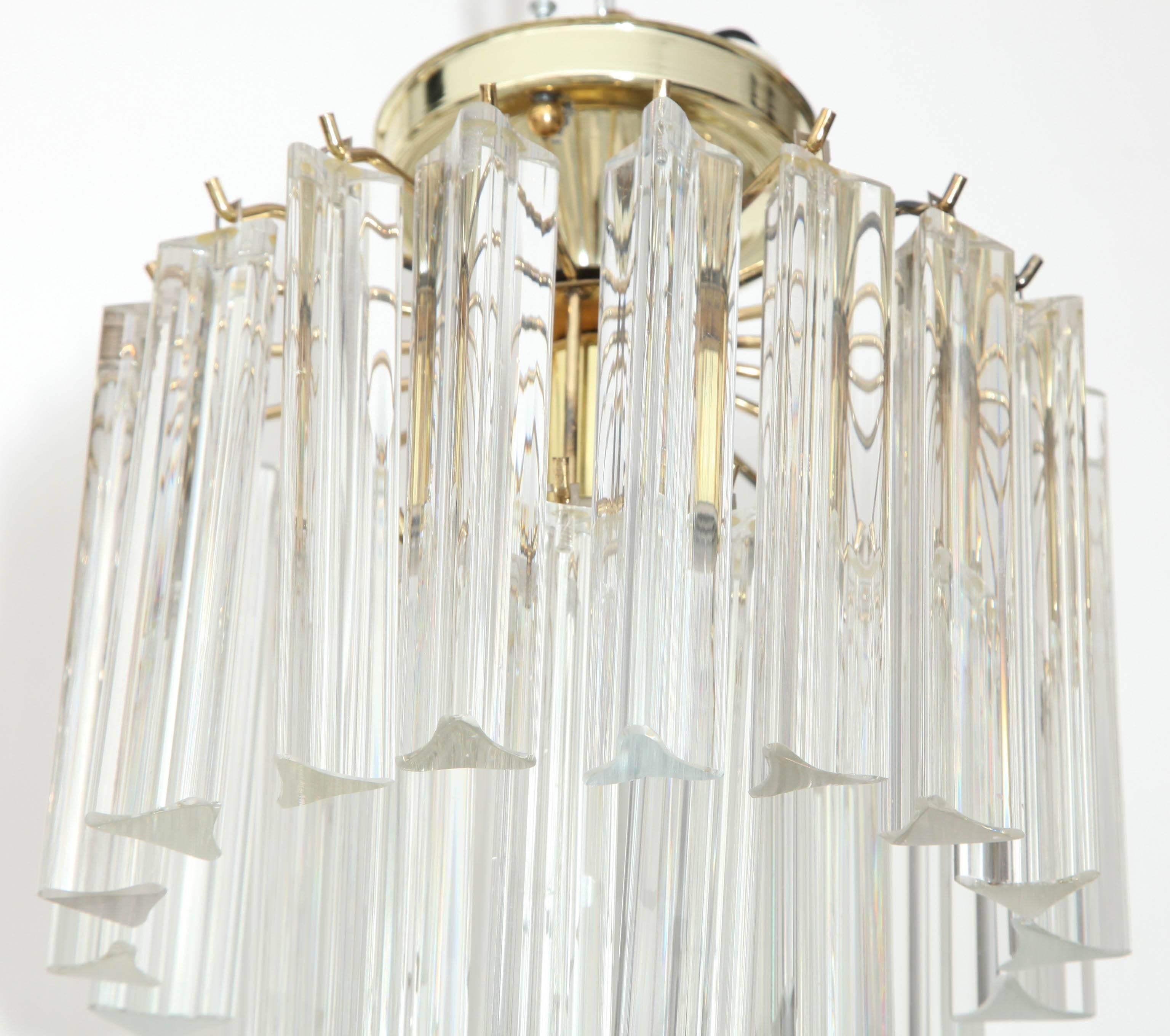 Two-Tier Triedi Crystal Flushmount by Camer In Excellent Condition In New York, NY