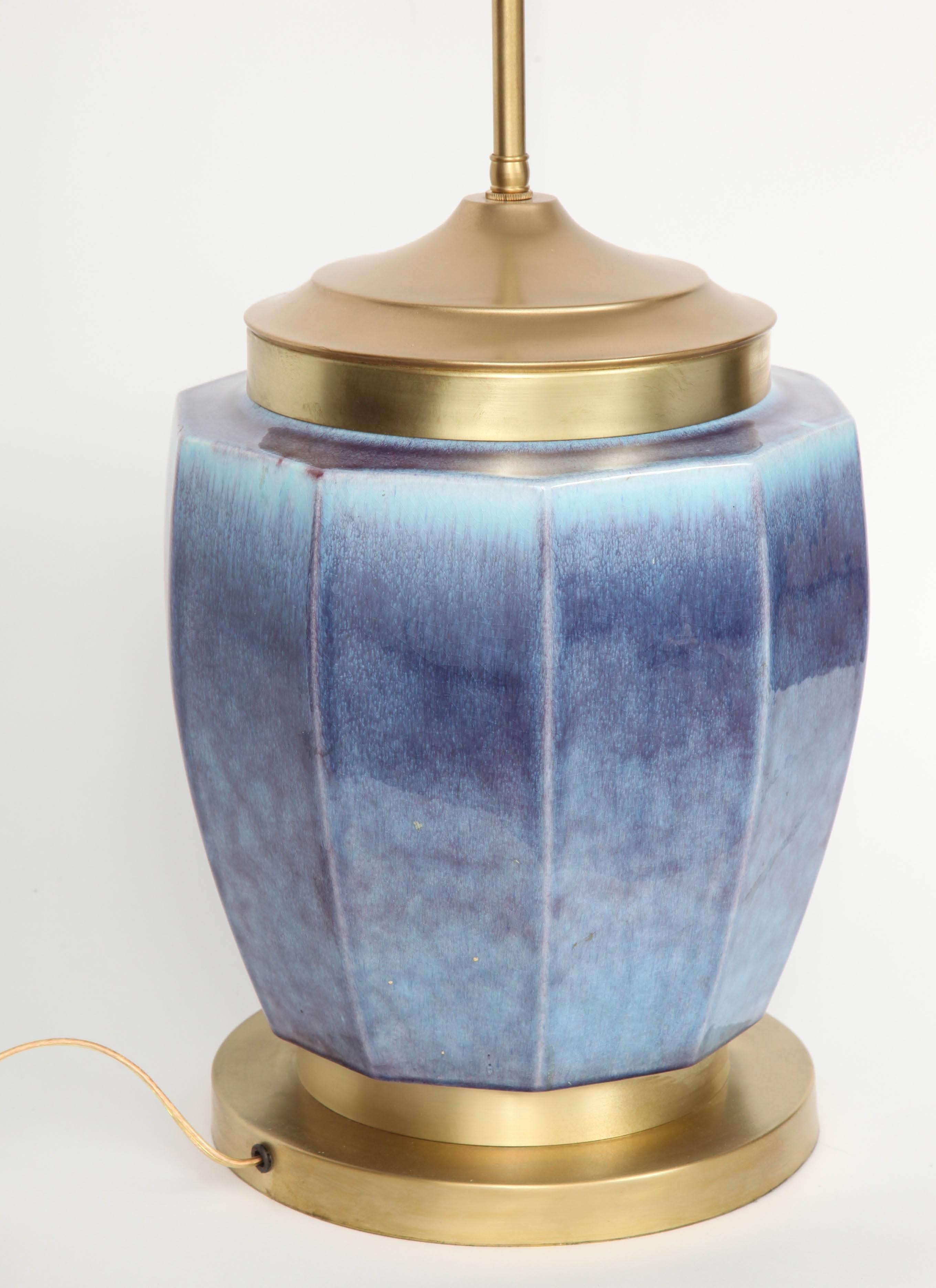 Stiffel Violet Glazed Ceramic Lamp 2