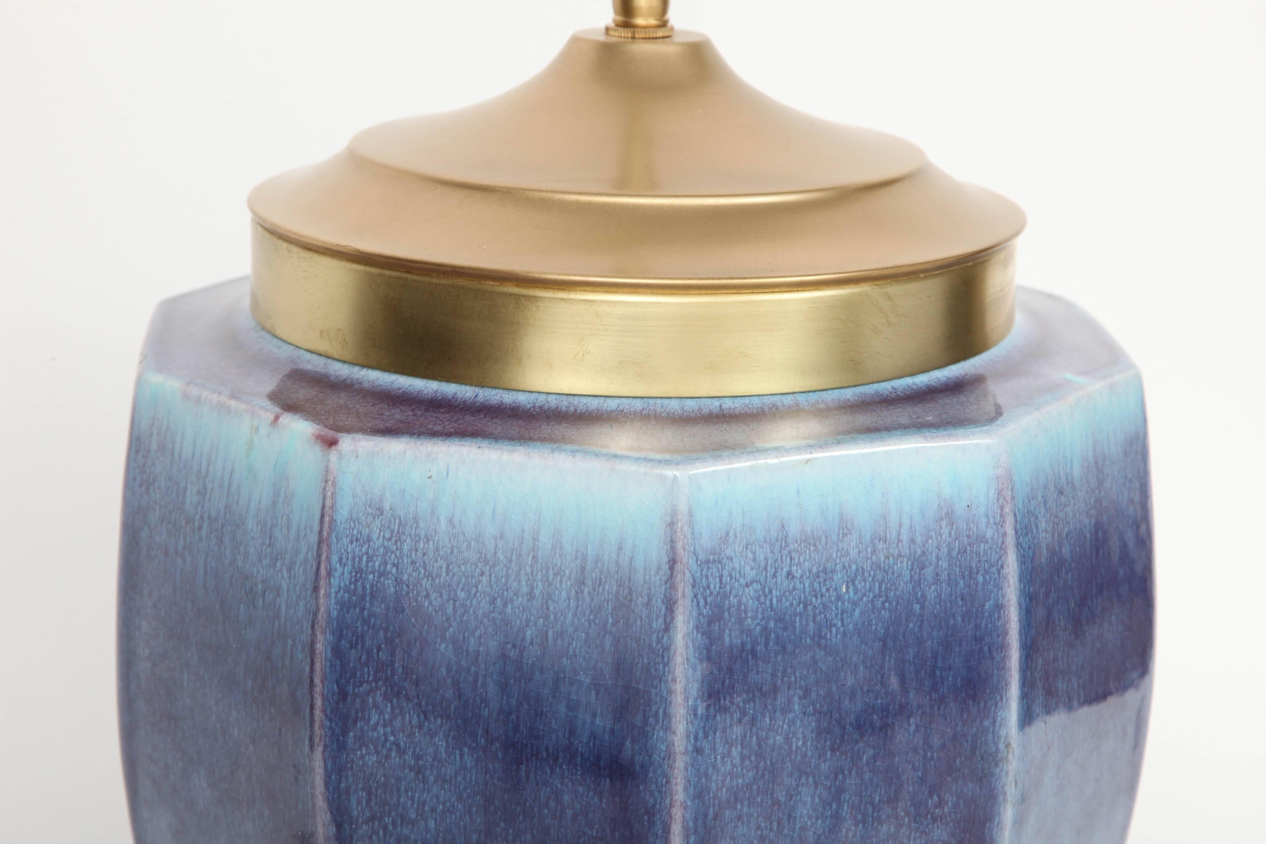 Stiffel Violet Glazed Ceramic Lamp 3