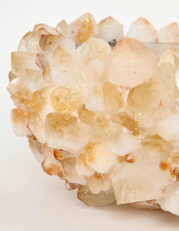 Large Citrine Quartz Encrusted Bowl For Sale at 1stdibs