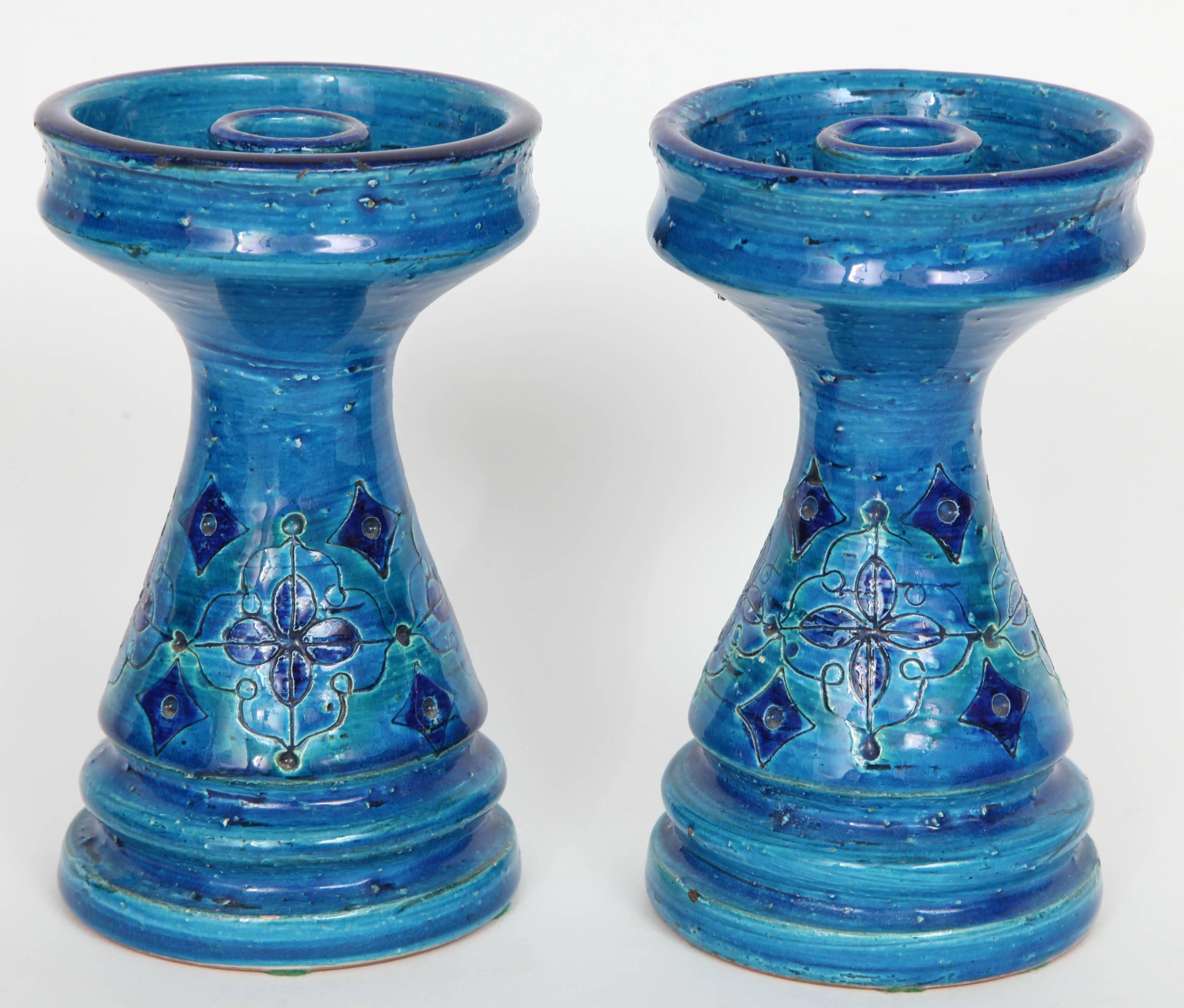 Italian Four-Piece Rimini Blue Ceramic Set by Bitossi